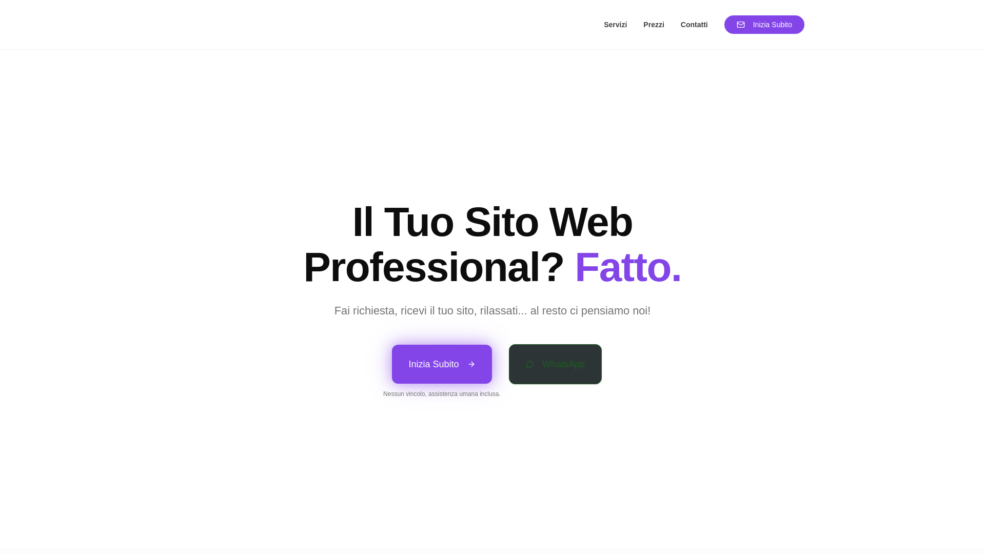 website screenshot of https://sitofattoweb.it/