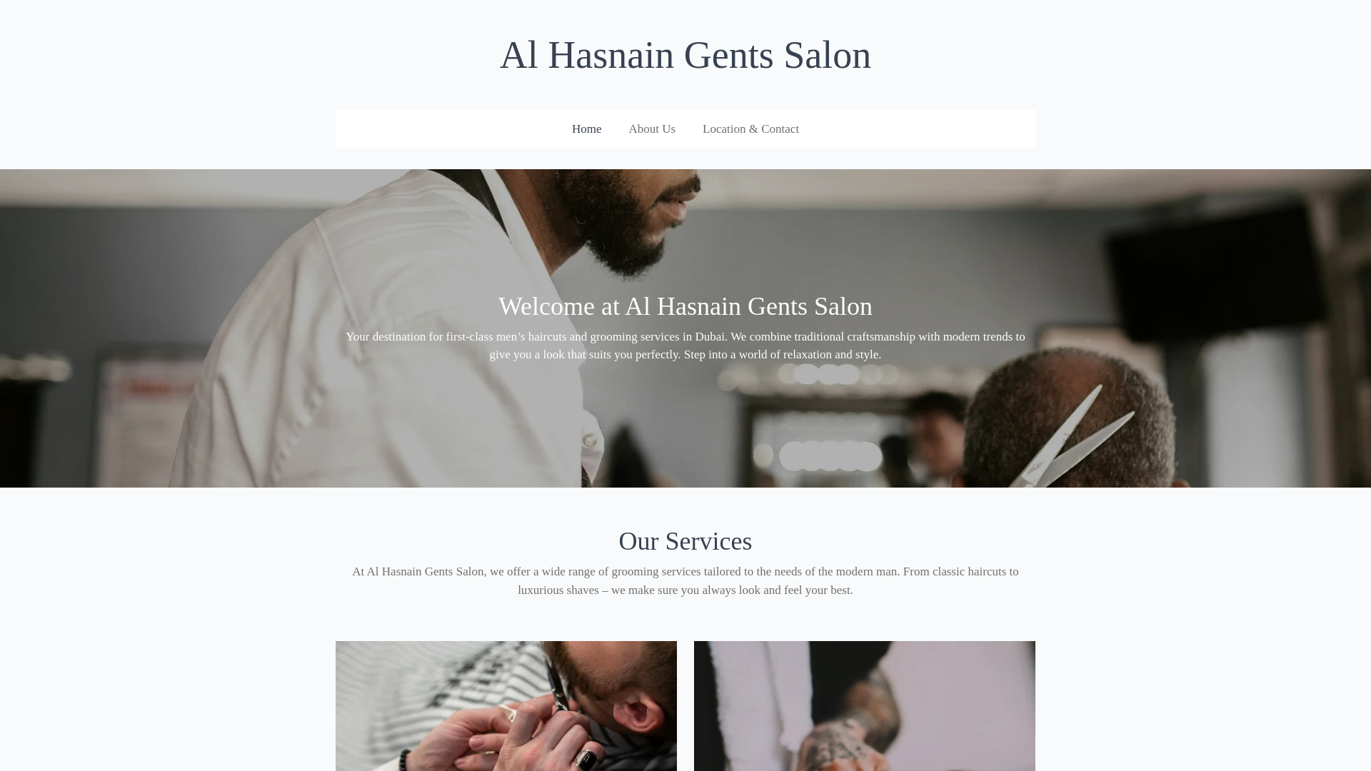 website screenshot of https://alhasnain.ae/