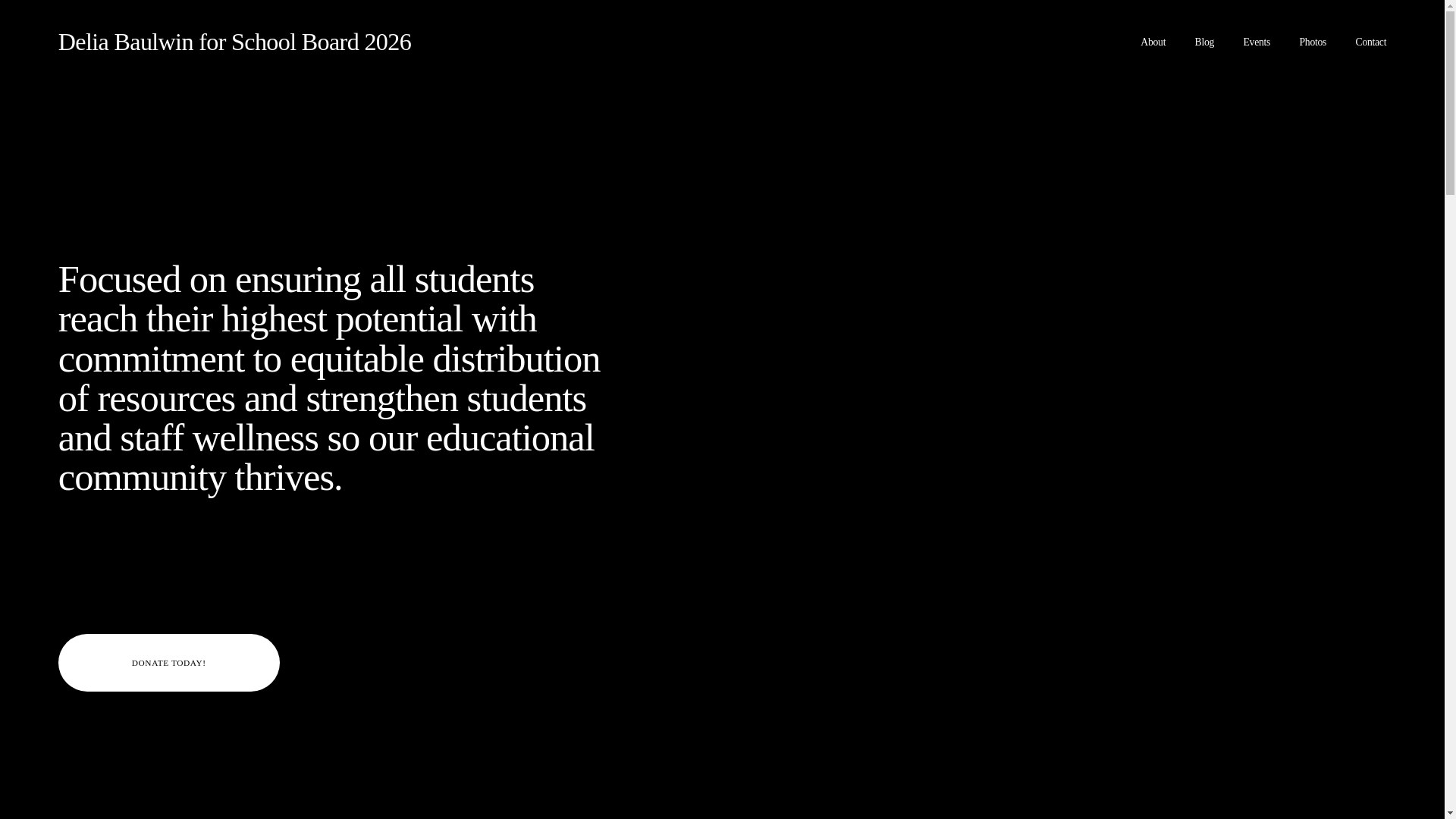 website screenshot of https://deliabaulwinforschoolboard2026.com/