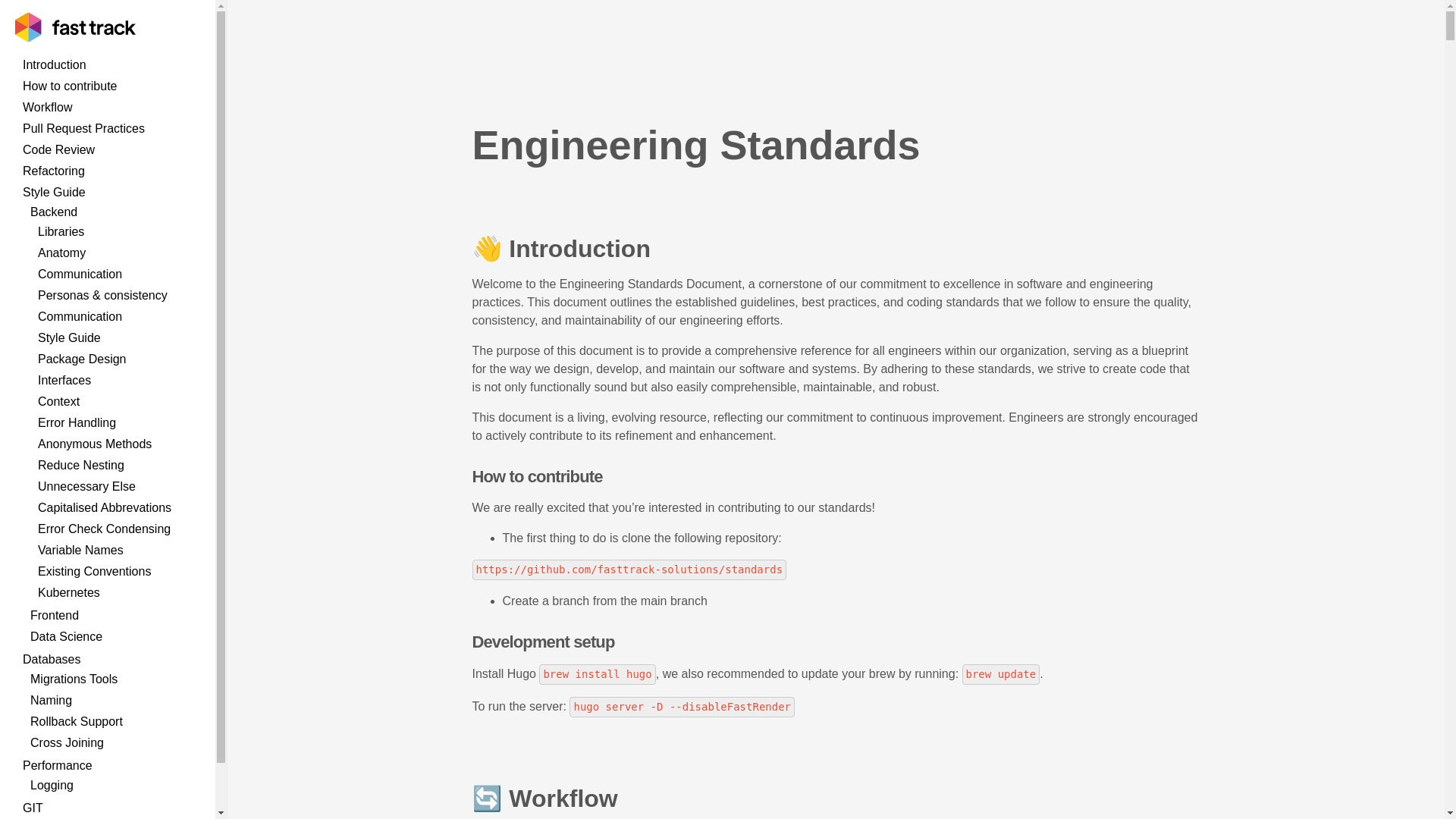 website screenshot of https://standards.pages.dev/