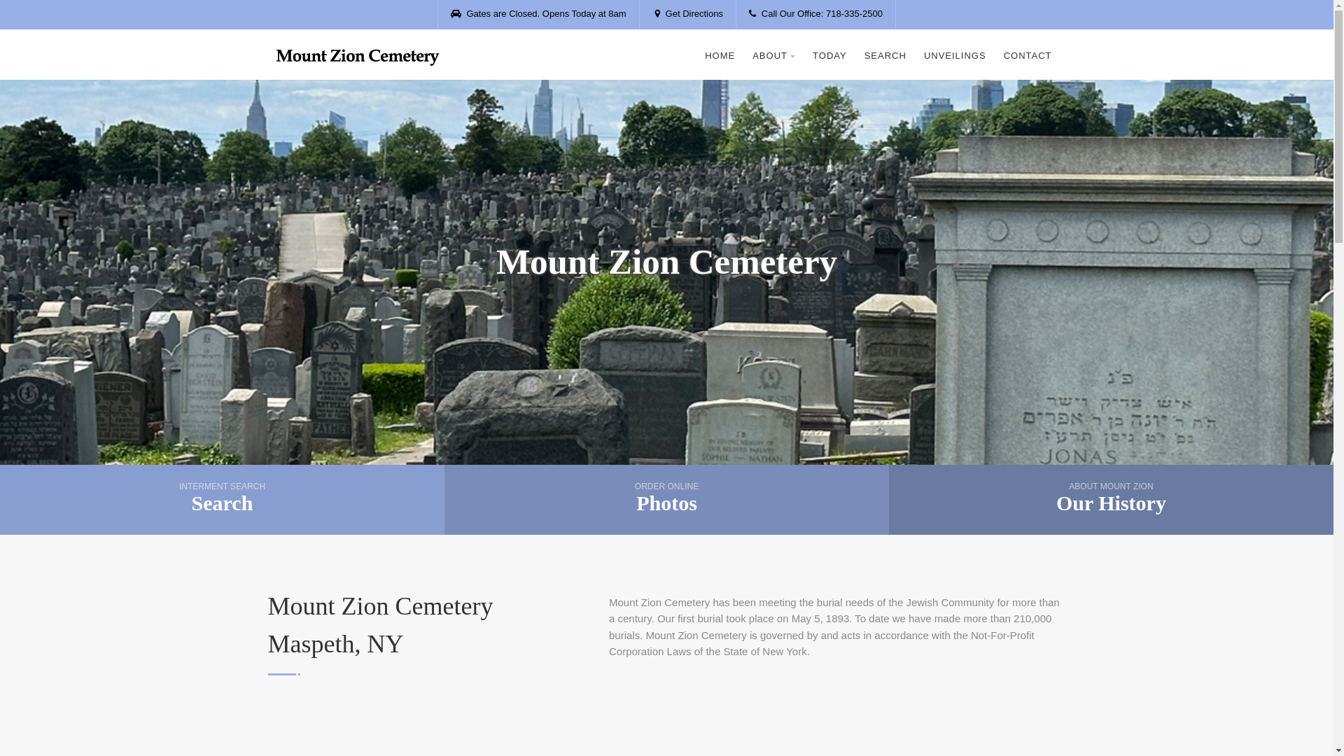 website screenshot of https://www.mountzioncemetery.com/