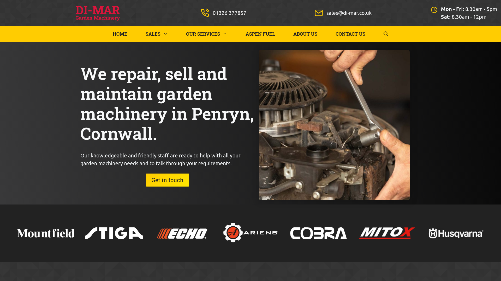 website screenshot of https://www.di-mar.co.uk/