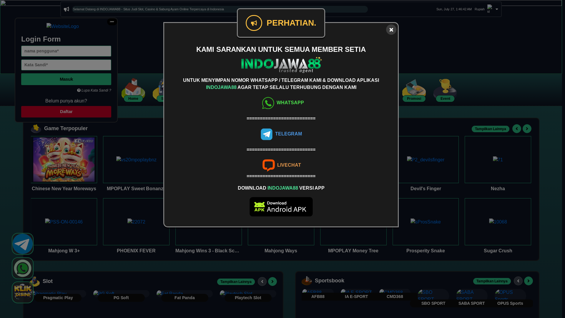 website screenshot of https://sengtenang.space/