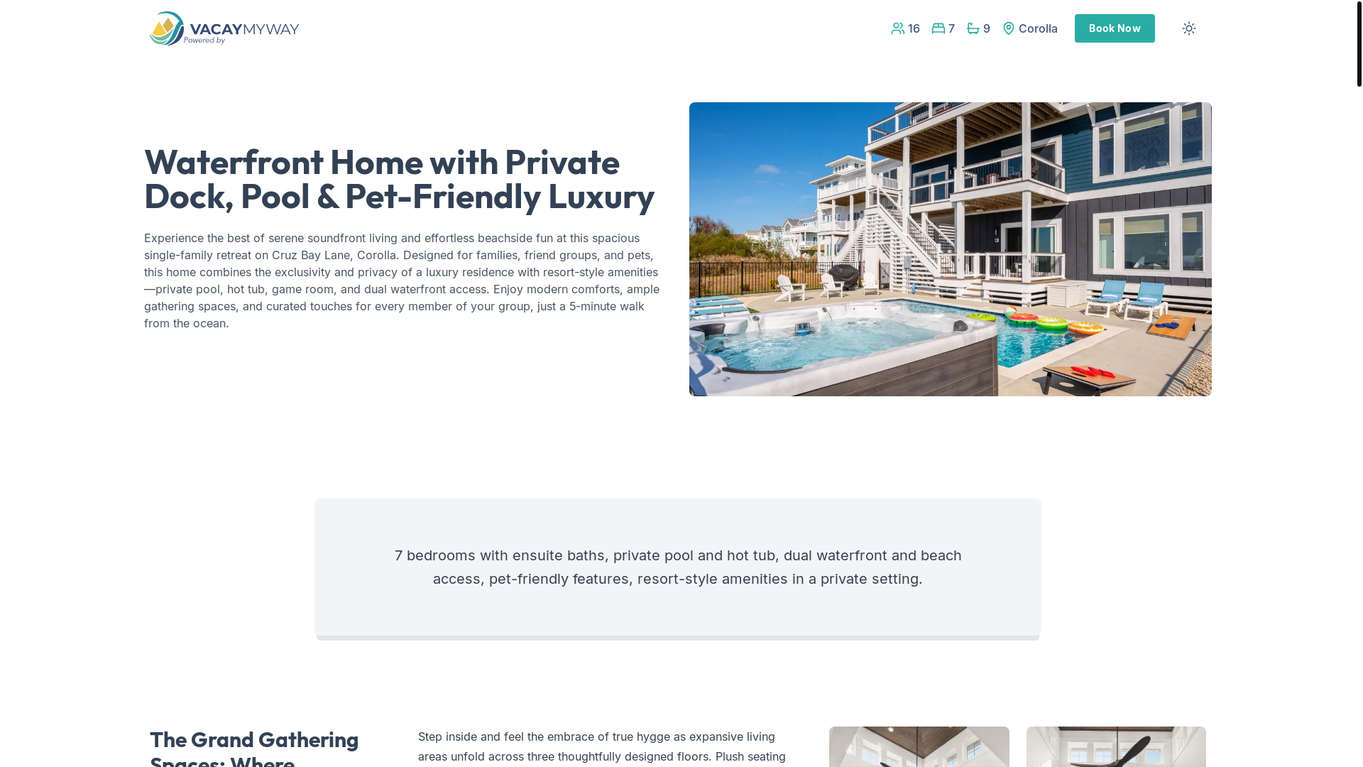 website screenshot of https://currituckview.house/