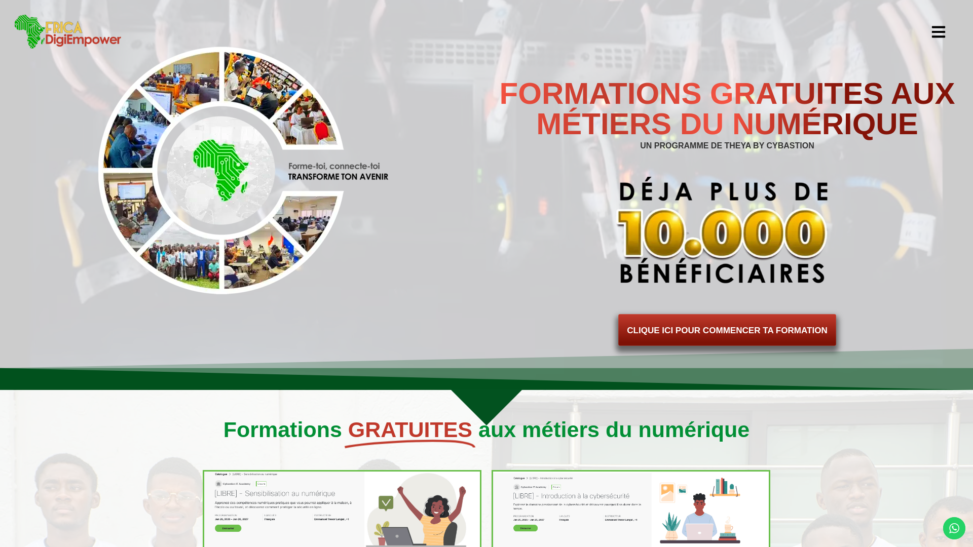 website screenshot of https://coursgratuitsaveccertificatdigital.online/