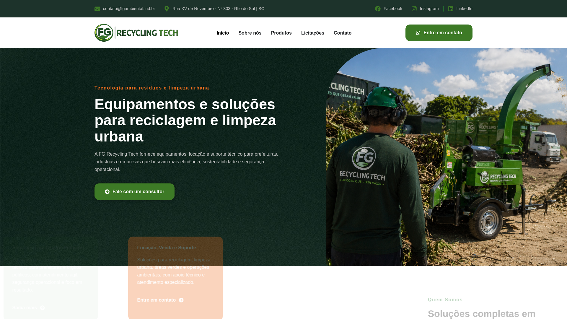 website screenshot of https://fgambiental.ind.br