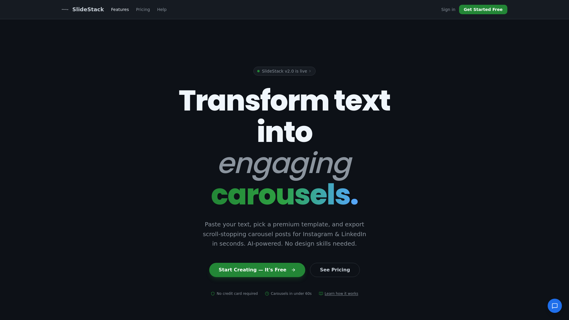 website screenshot of https://slidestack.app/