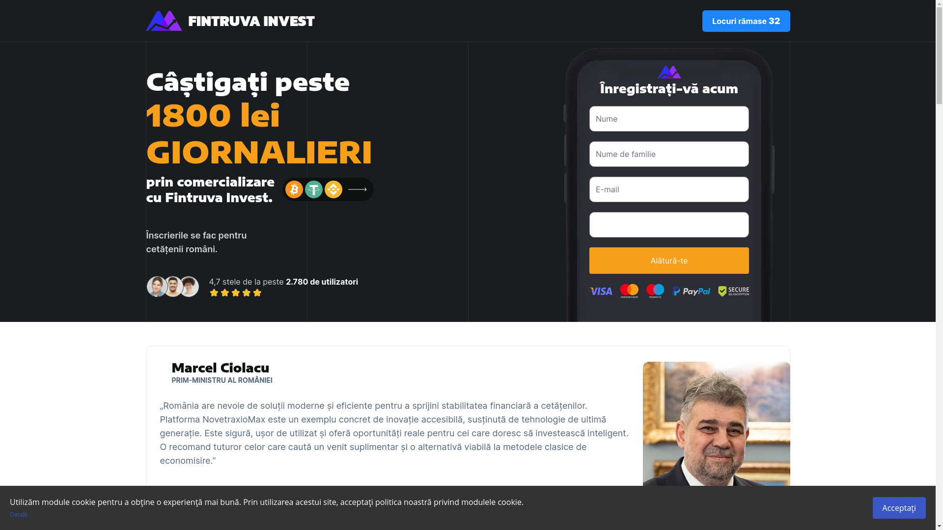 website screenshot of https://fintruvainvest.site/