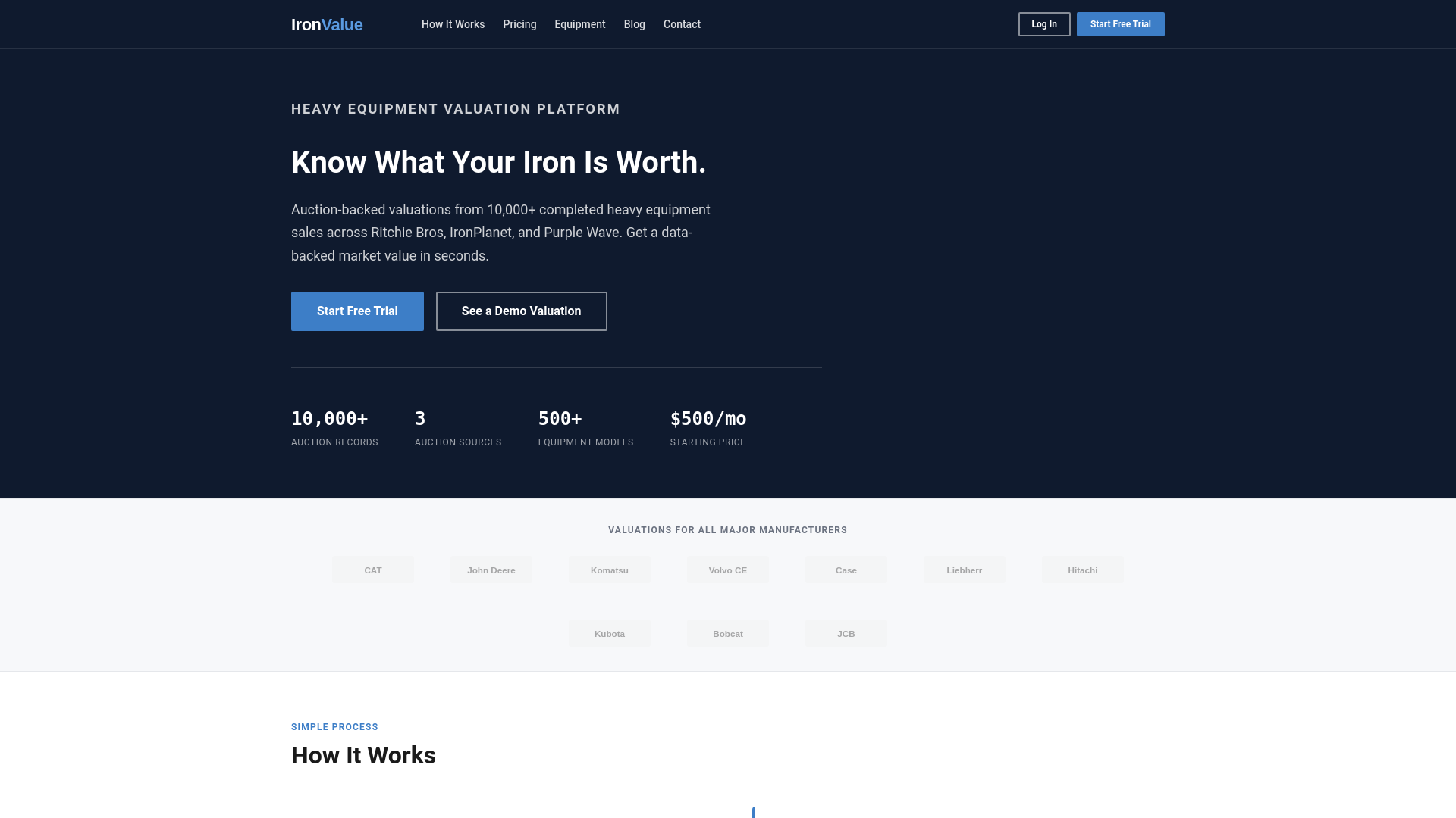website screenshot of https://heavy-equipment-valuation-platform-0409-2029.pages.dev/