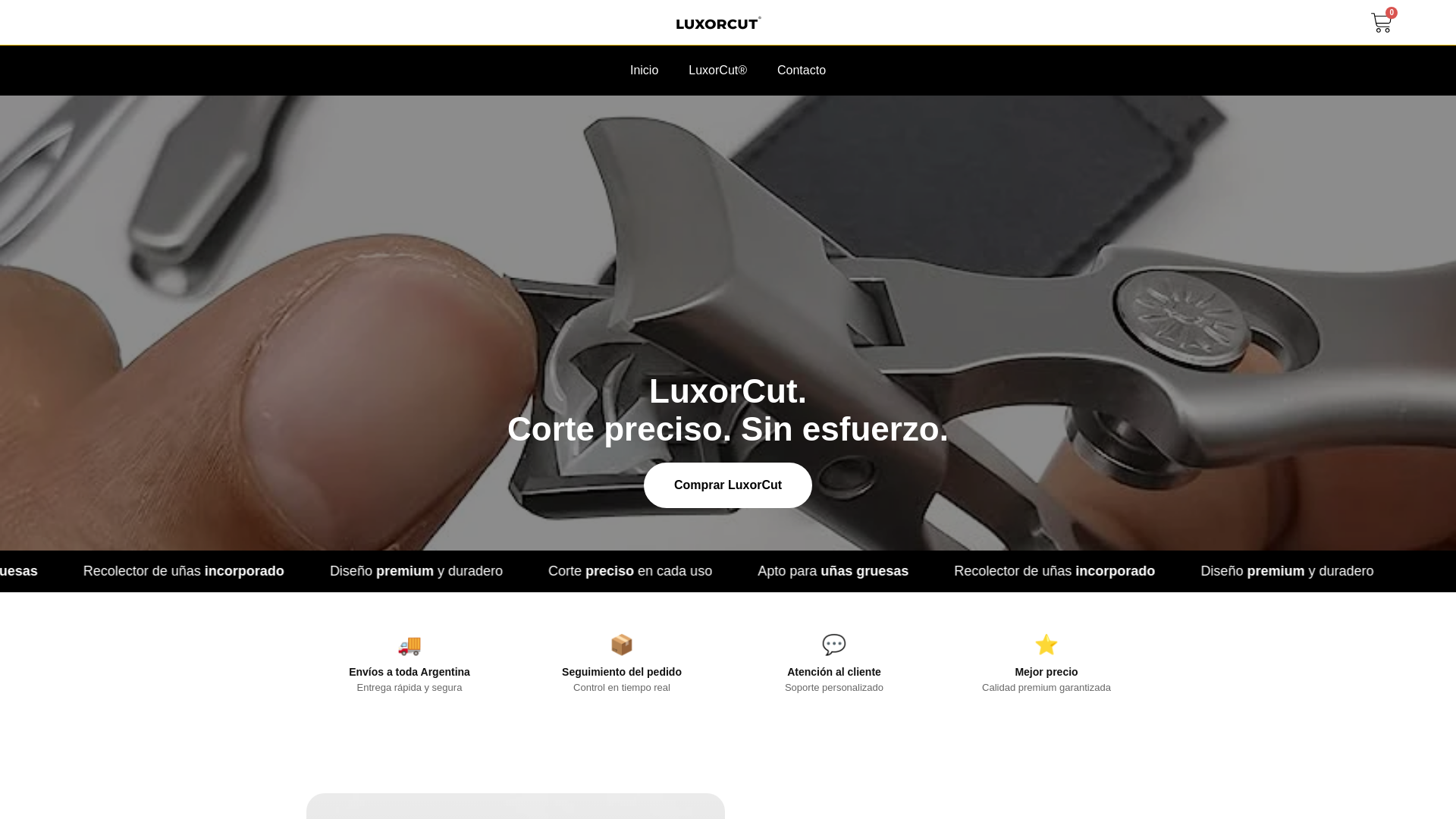 website screenshot of https://luxorcut.store/