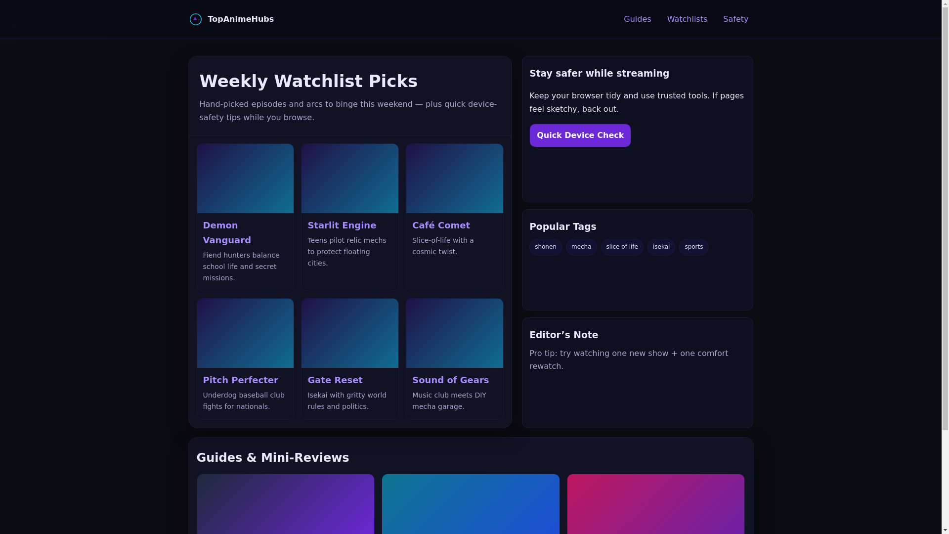 website screenshot of https://topanimehubs.com/