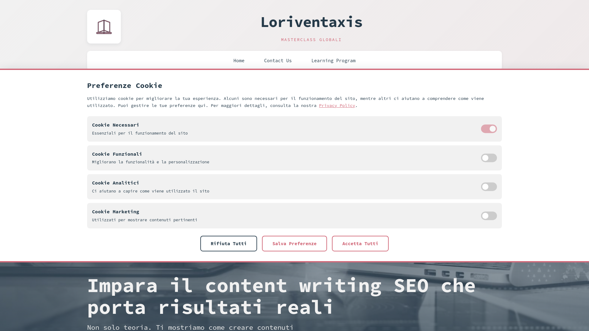 website screenshot of https://loriventaxis.sbs/