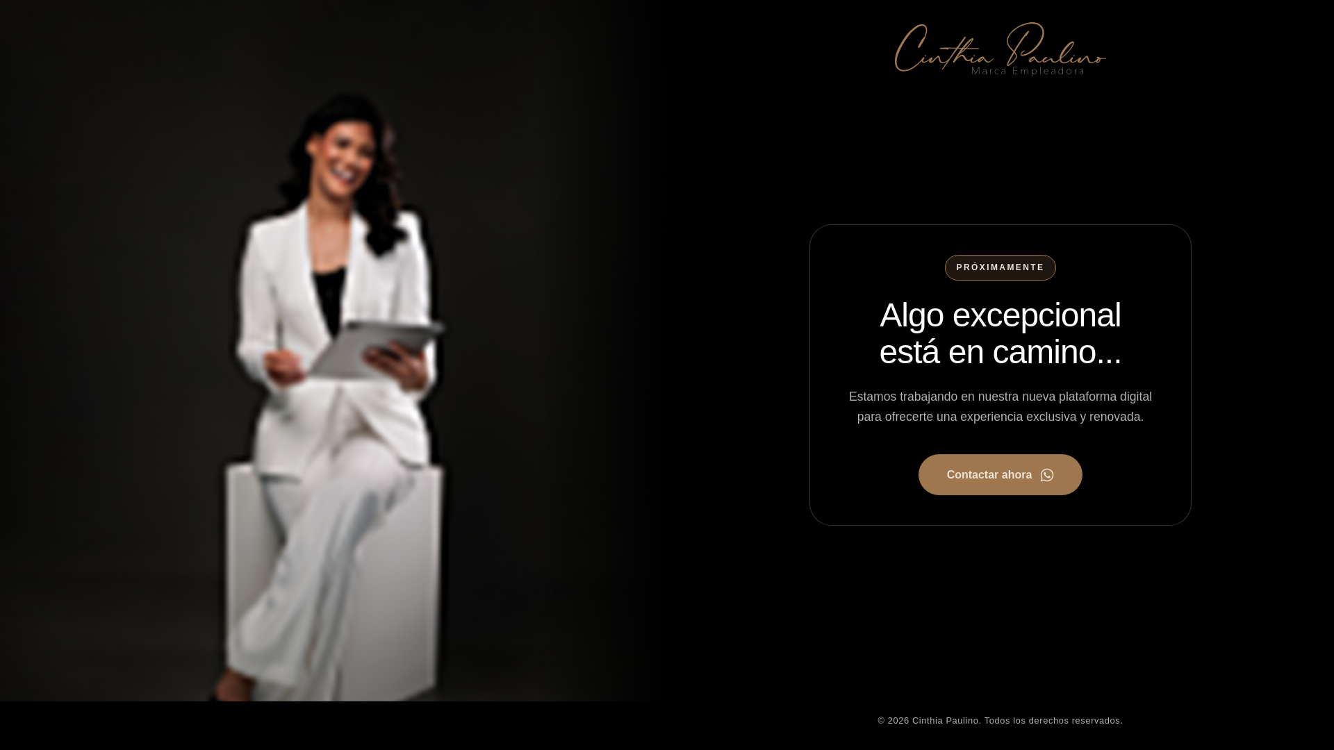 website screenshot of https://cinthiapaulino.com/