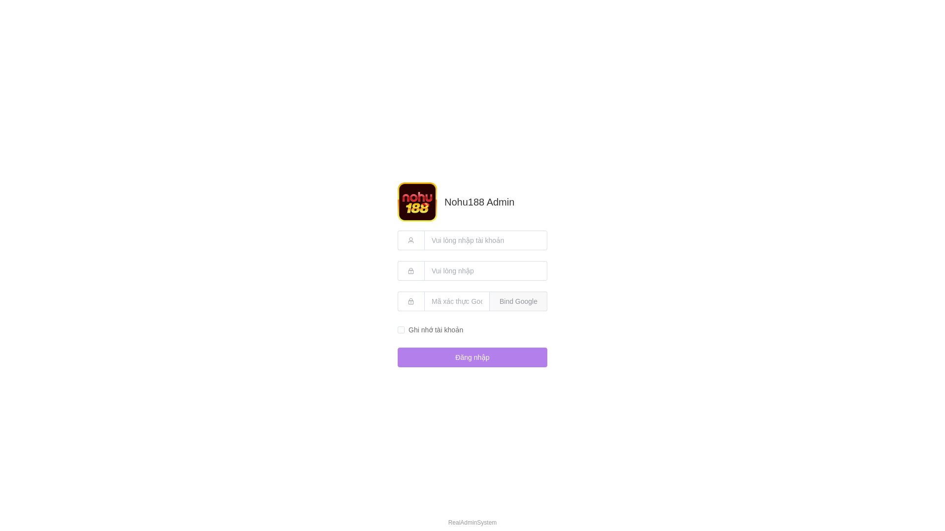 website screenshot of https://nohu188-vn2-admin-prod.pages.dev/