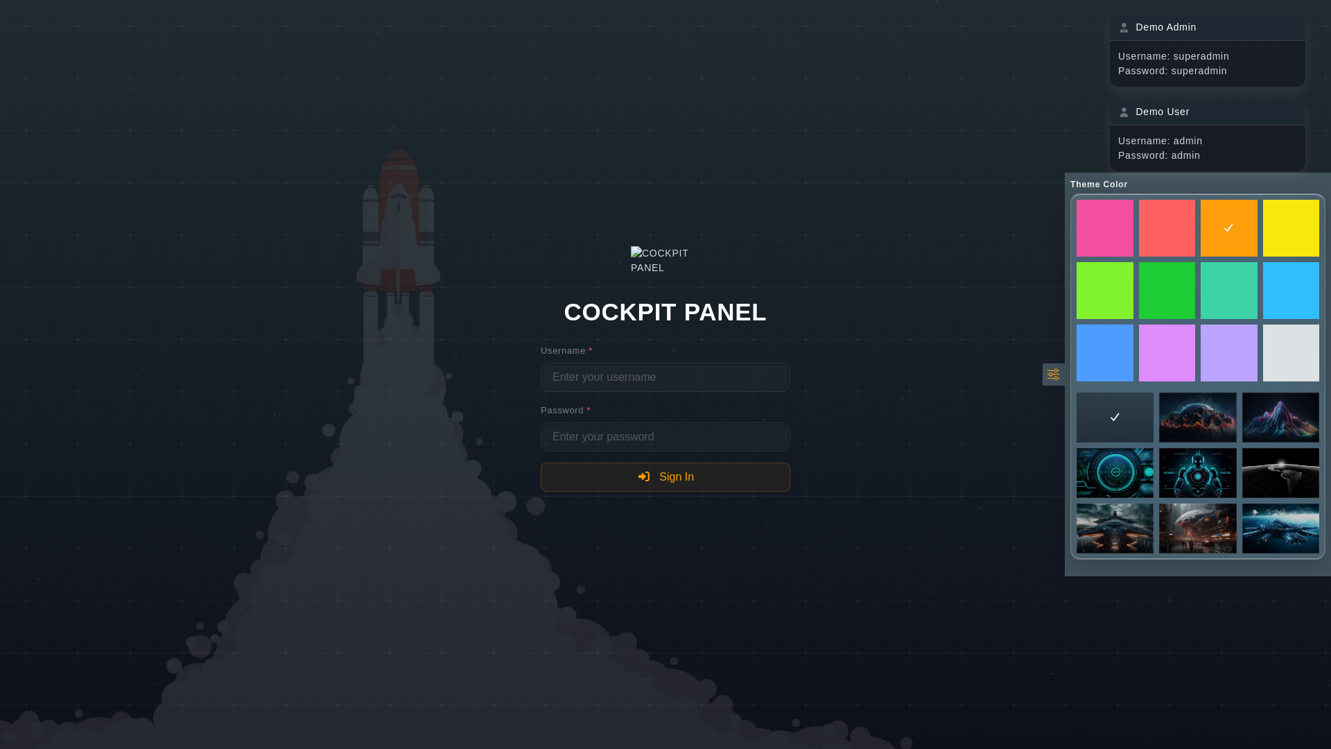 website screenshot of https://demo.cockpit.lol/