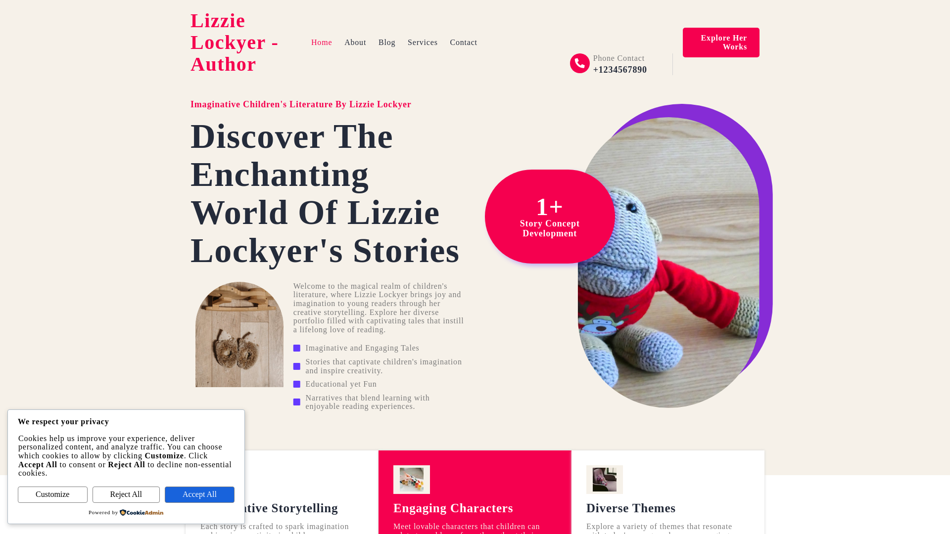 website screenshot of https://lizzielockyer.co.uk/