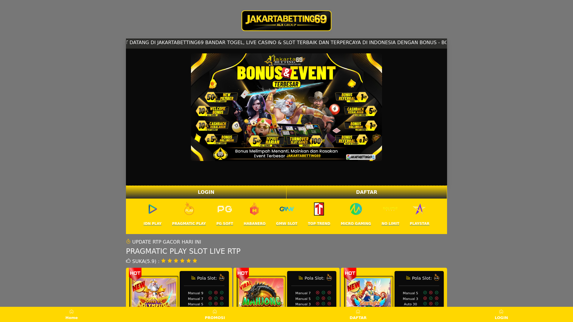 website screenshot of https://rtpgacor-jakartabetting69.pages.dev/