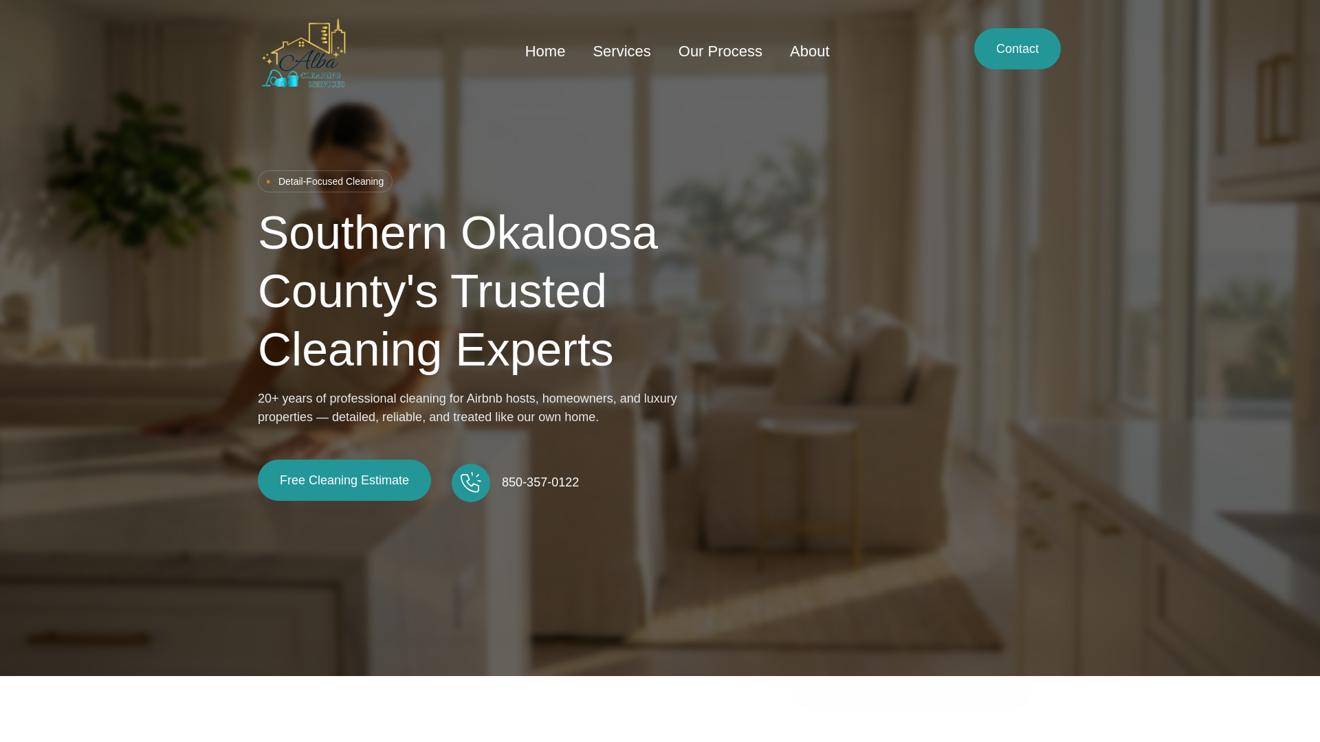 website screenshot of https://albacleaningservicesinc.com
