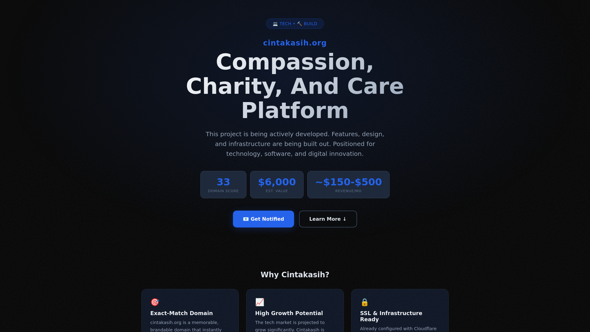 website screenshot of https://cintakasih.org/