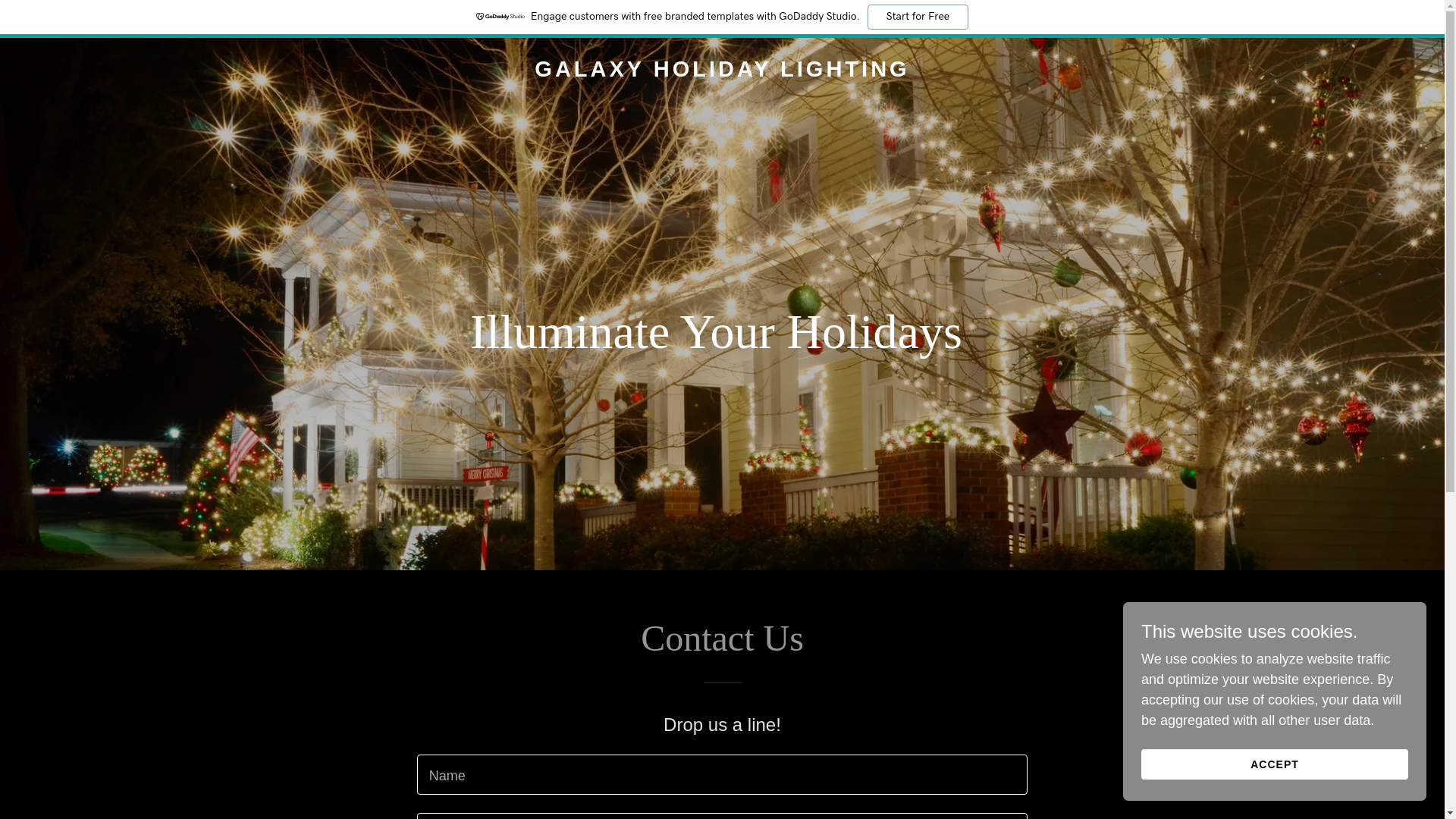 website screenshot of https://galaxyholidaylighting.com/