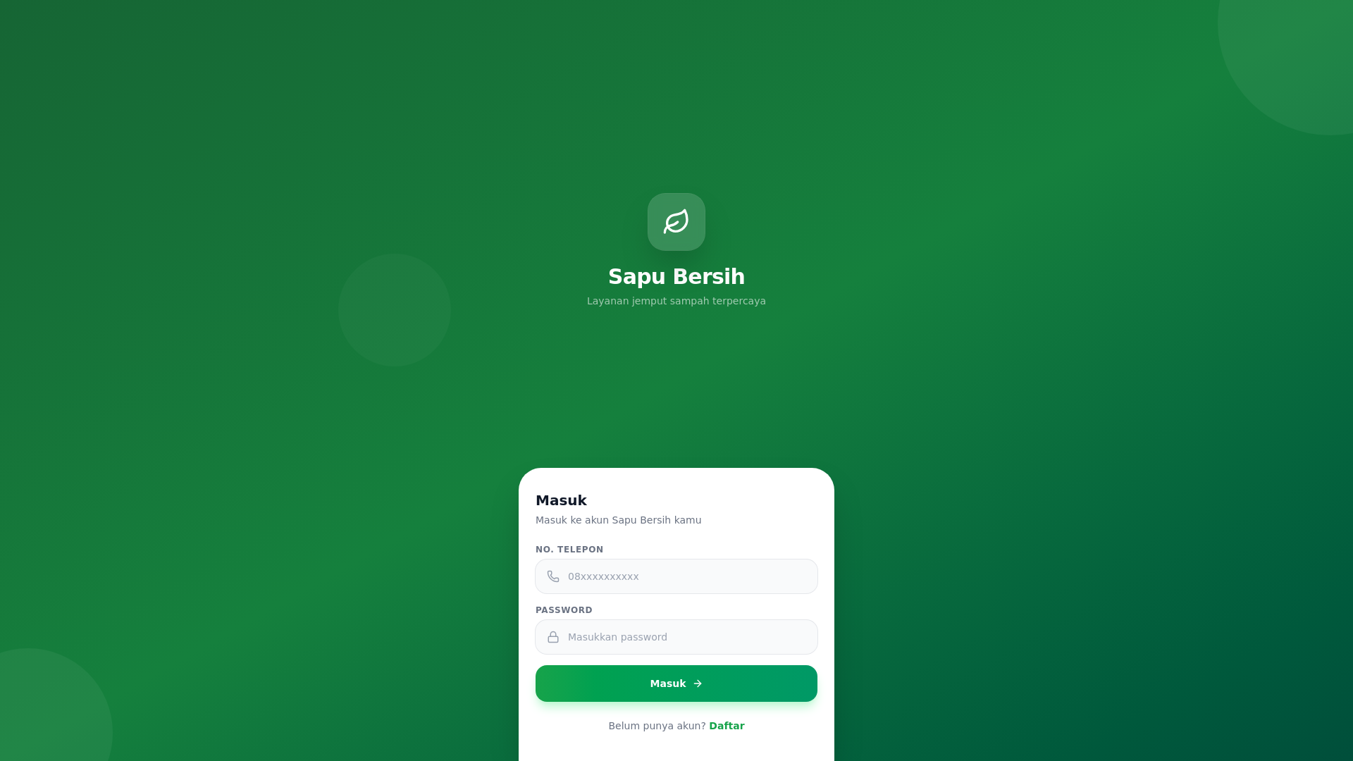website screenshot of https://customer-sapu-bersih.pages.dev/