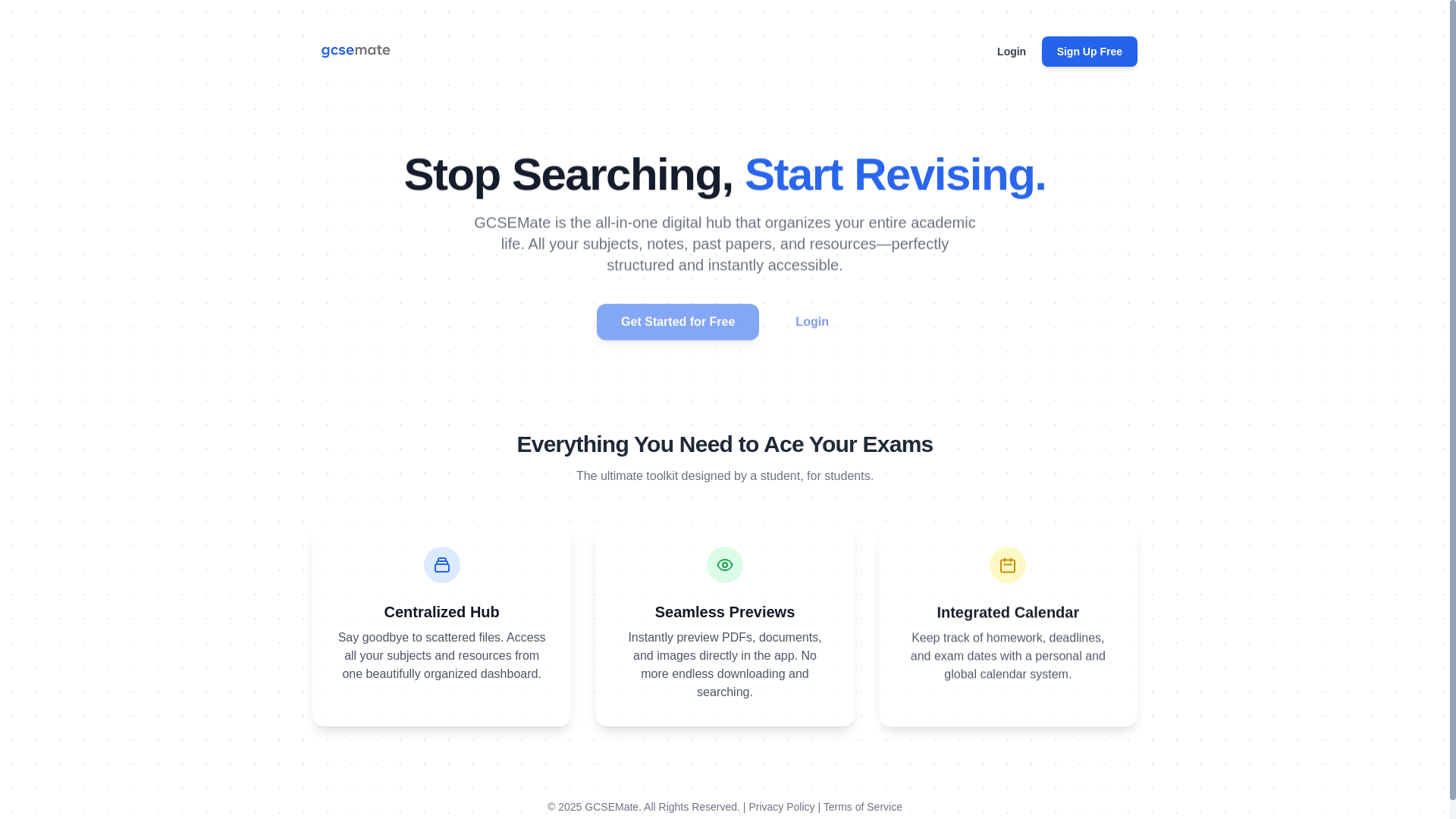 website screenshot of https://gcsemate-website.pages.dev/