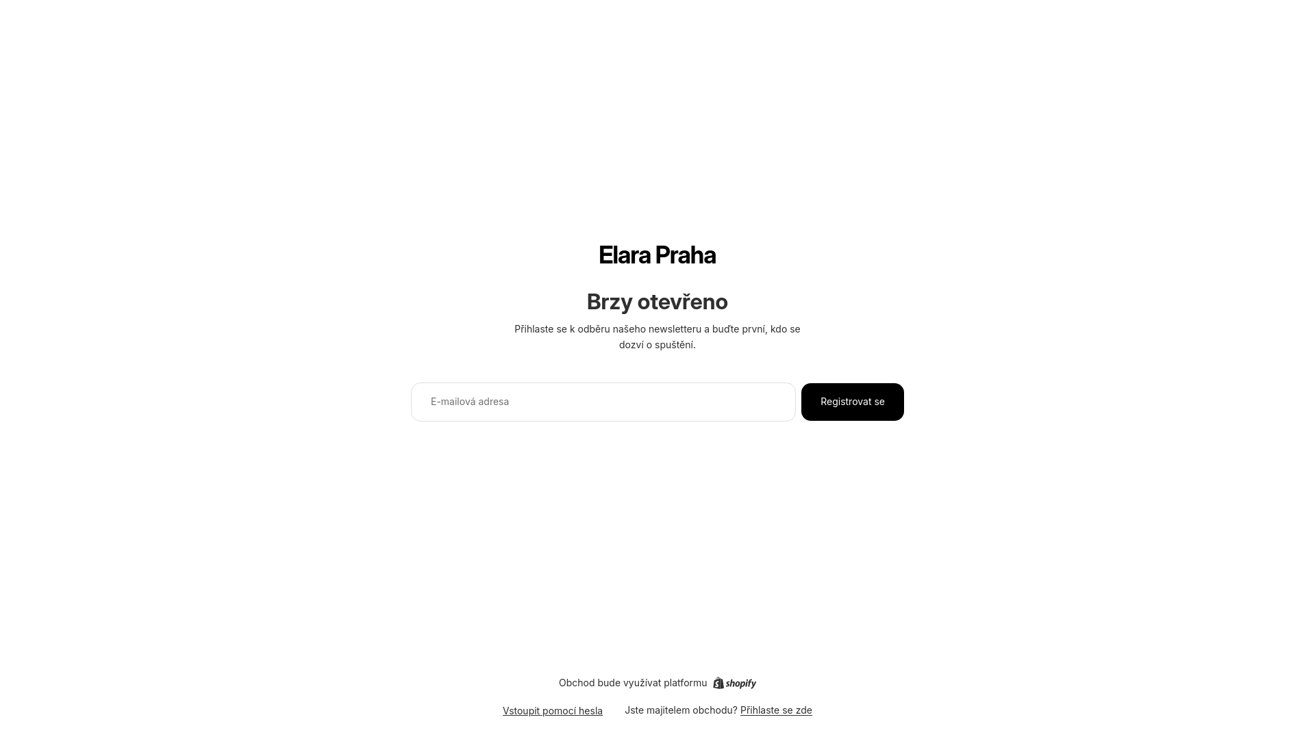 website screenshot of https://elarapraha.cz/