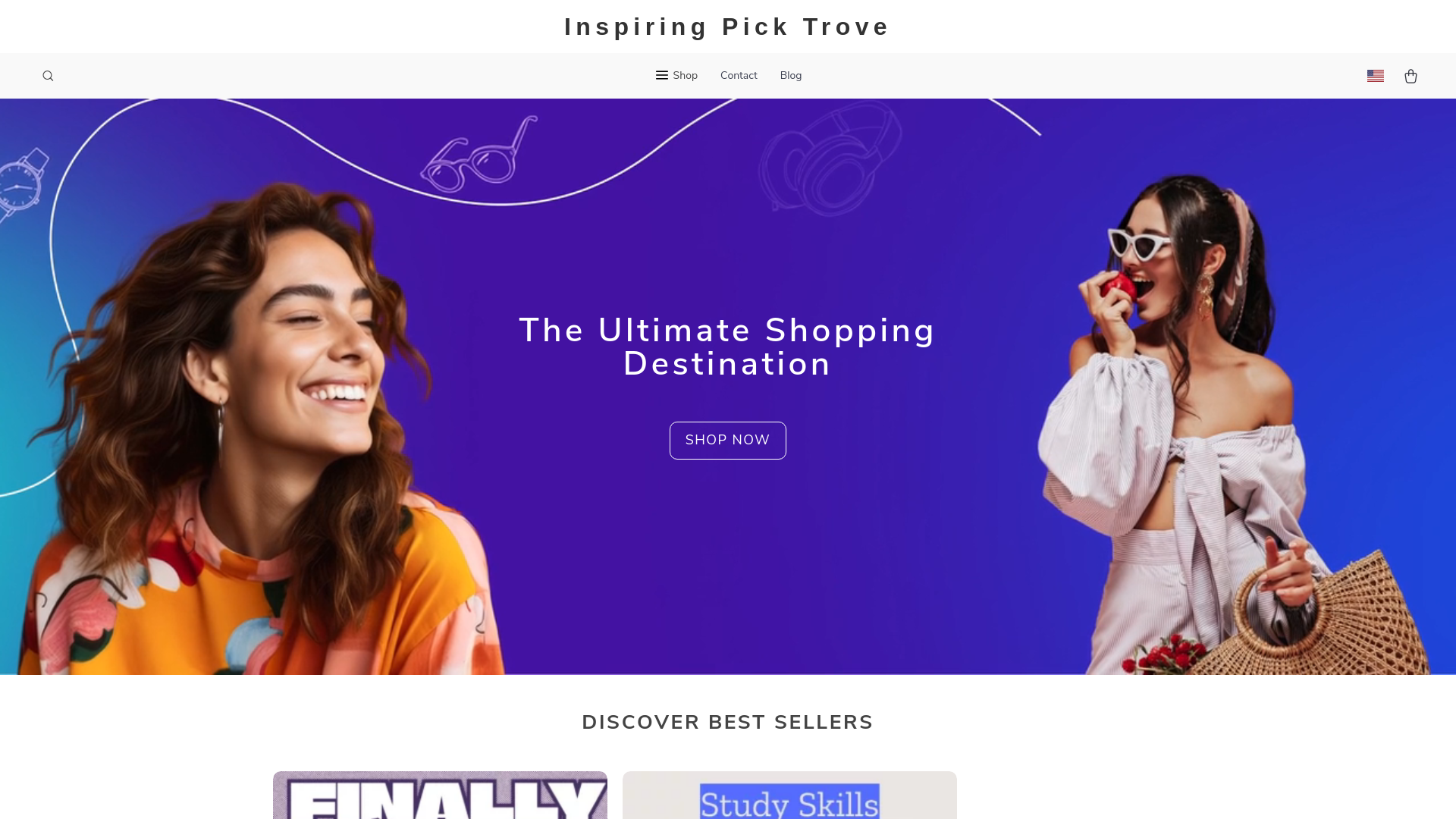 website screenshot of https://inspiringpicktrove.shop/