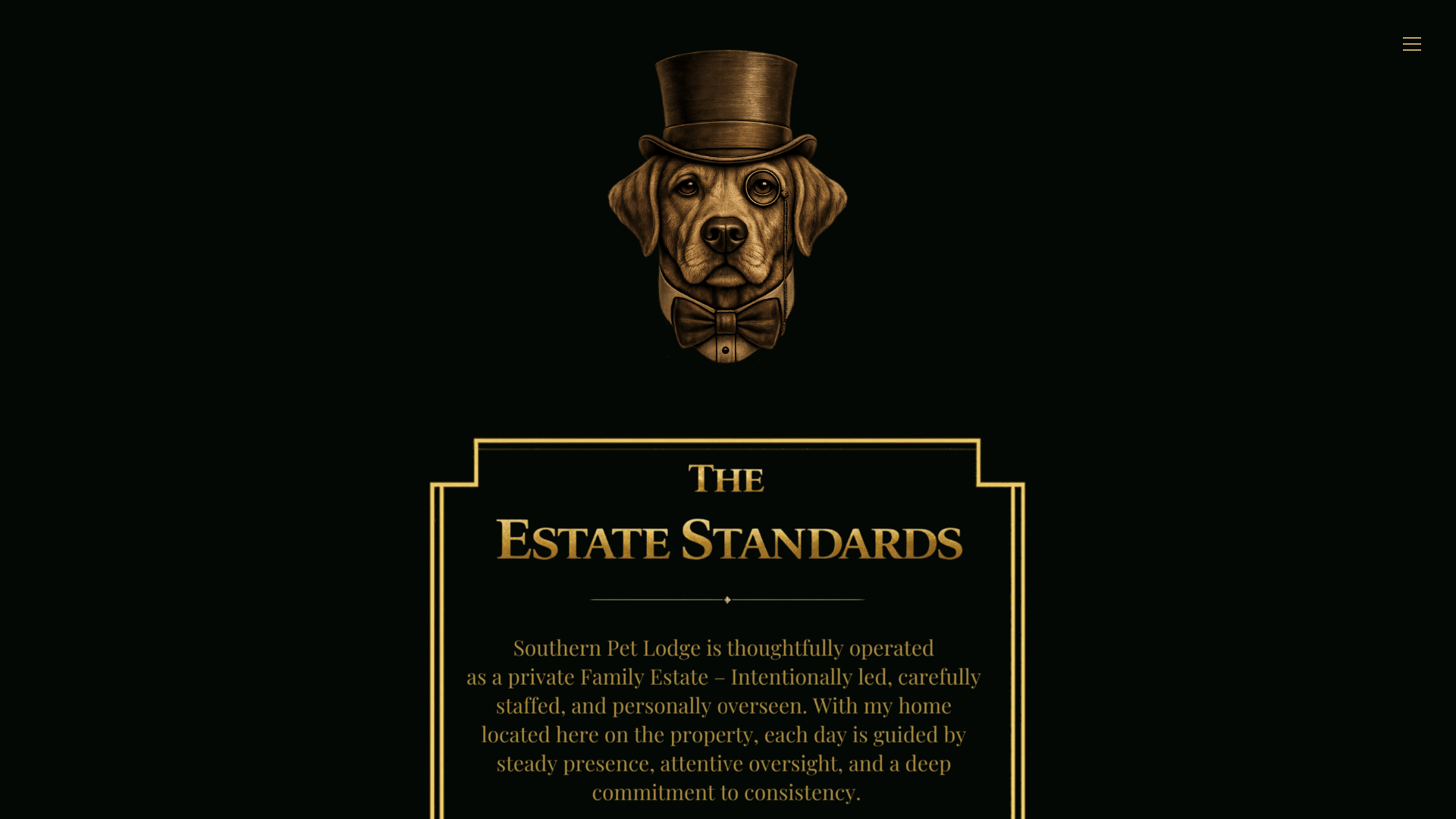 website screenshot of https://southernpetlodge.info/