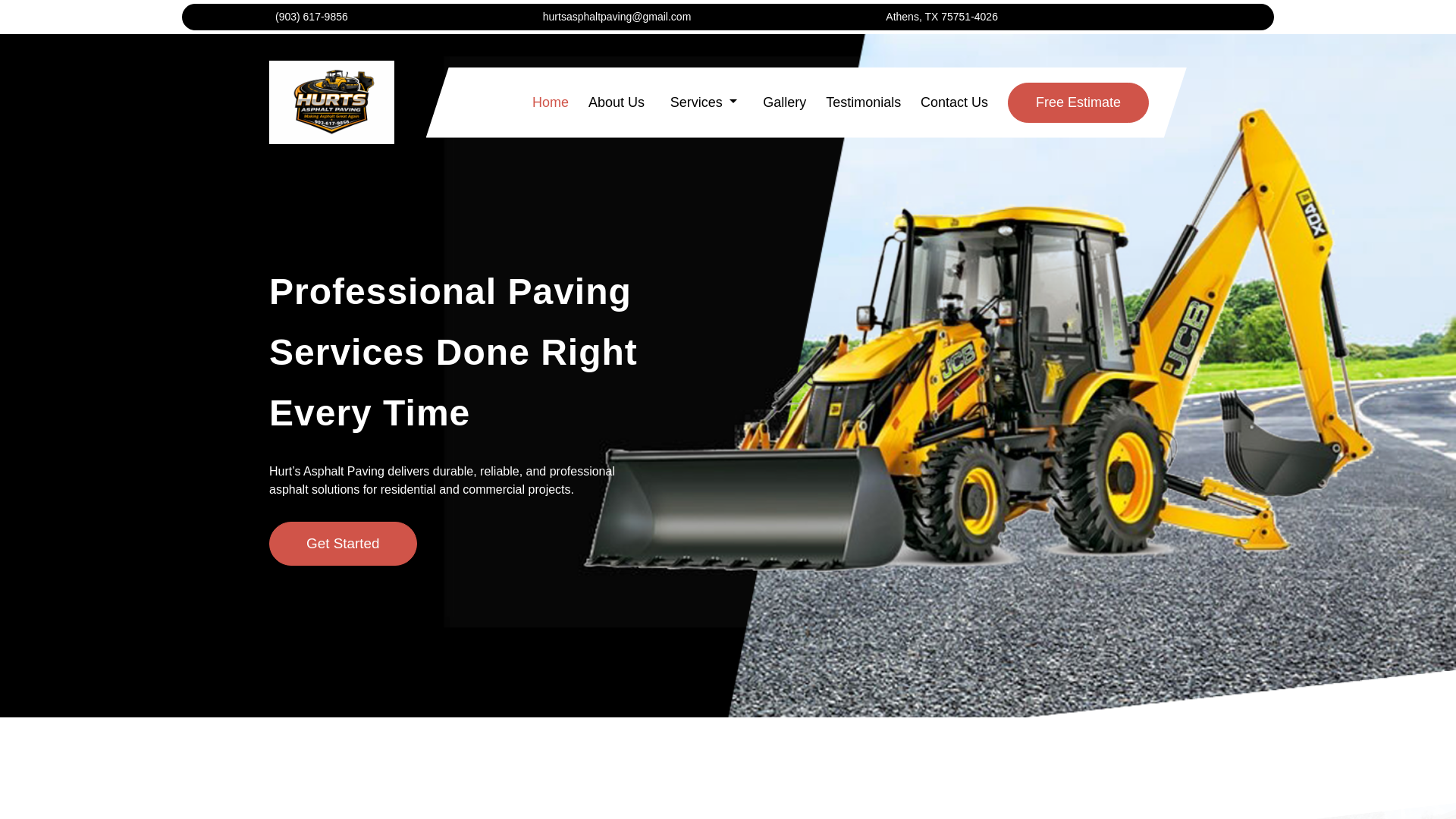 website screenshot of https://hurtsasphaltpavingtx.com