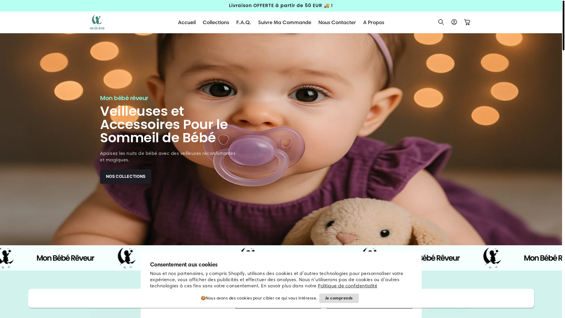 website screenshot of https://mon-bebe-reveur.com/