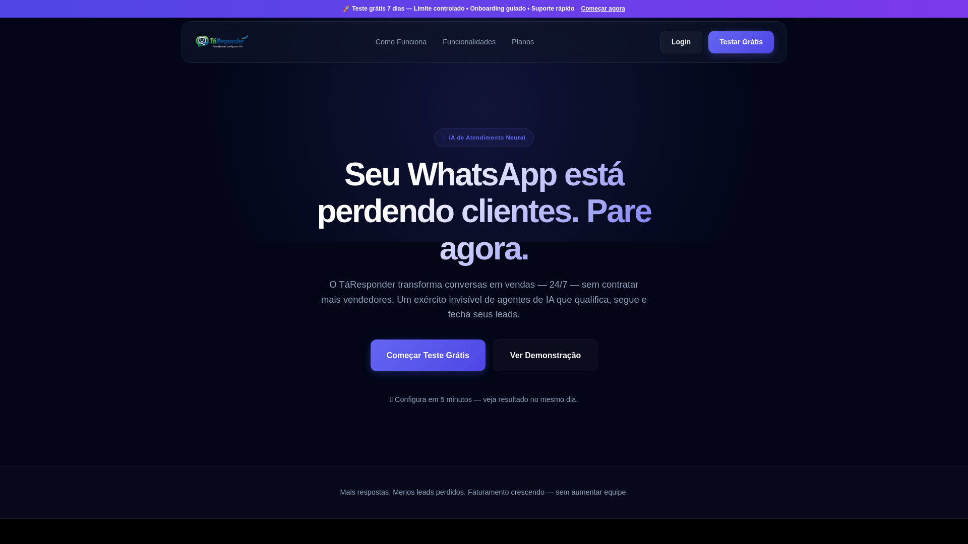 website screenshot of https://taresponder.online/