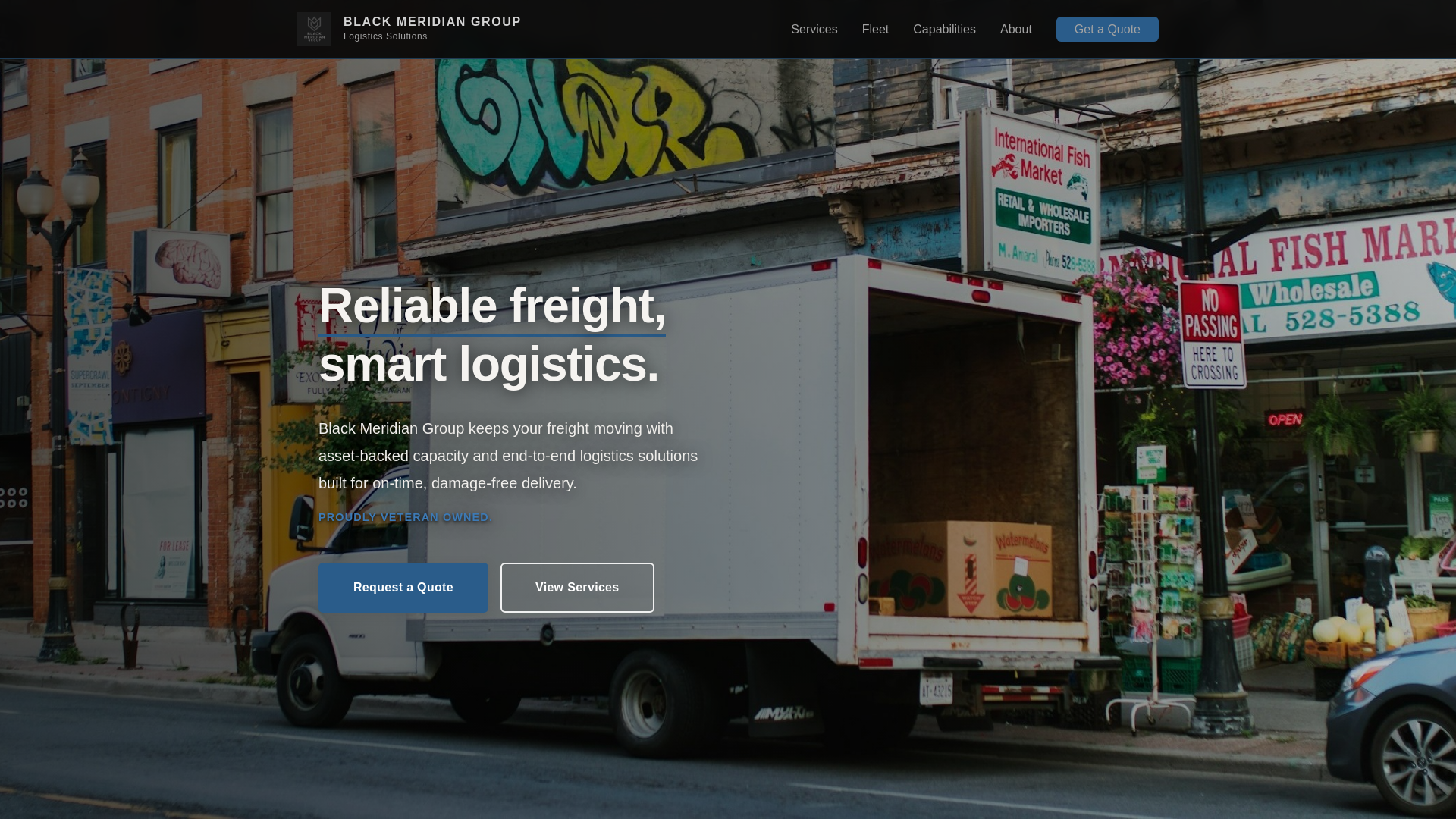 website screenshot of https://blackmeridiangroupllc.com/