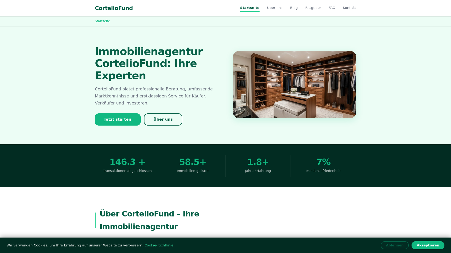 website screenshot of https://corteliofund.pro/