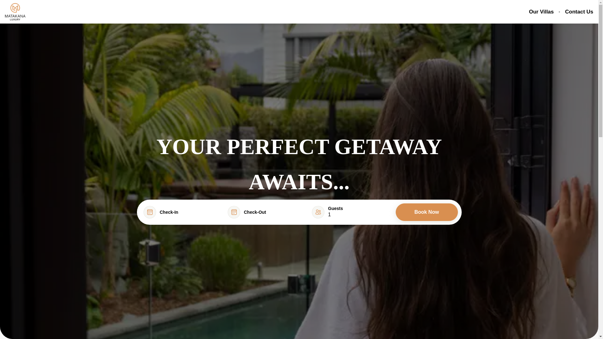 website screenshot of https://matakanaluxurybooking.co.nz/