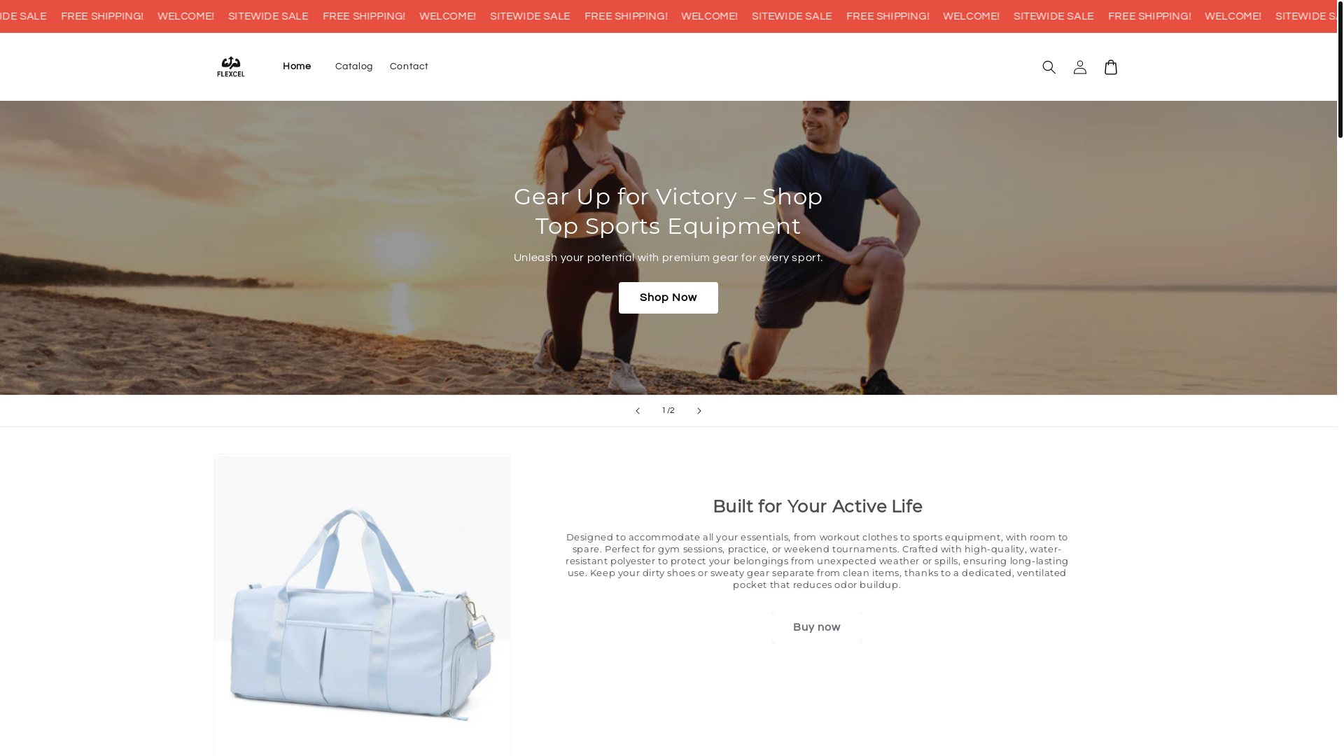 website screenshot of https://flexcel.store/
