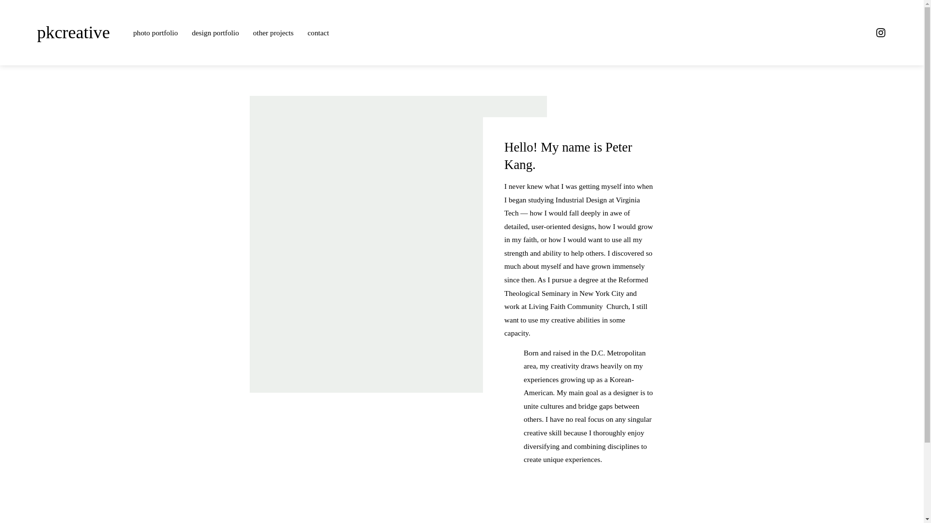 website screenshot of https://peterkang.nyc/