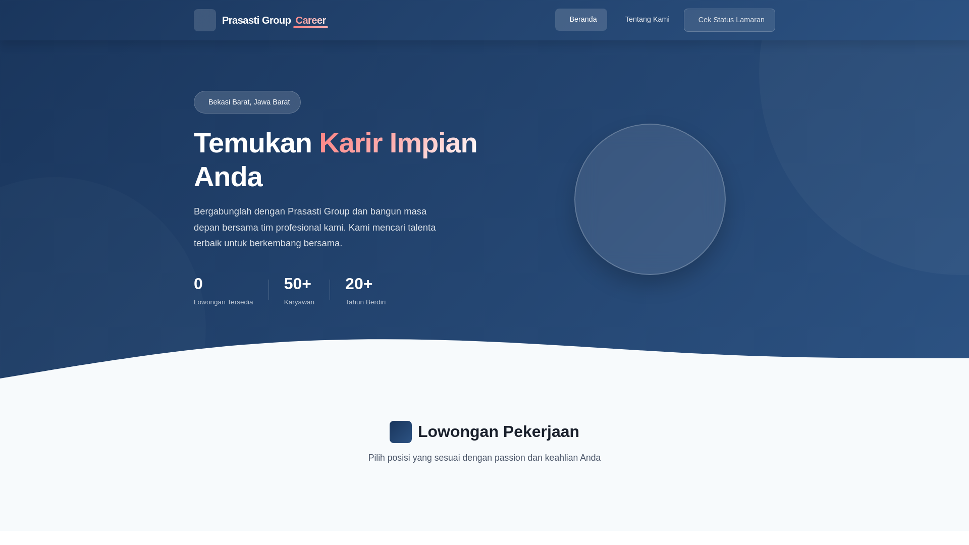 website screenshot of https://prasasti-careers.pages.dev/