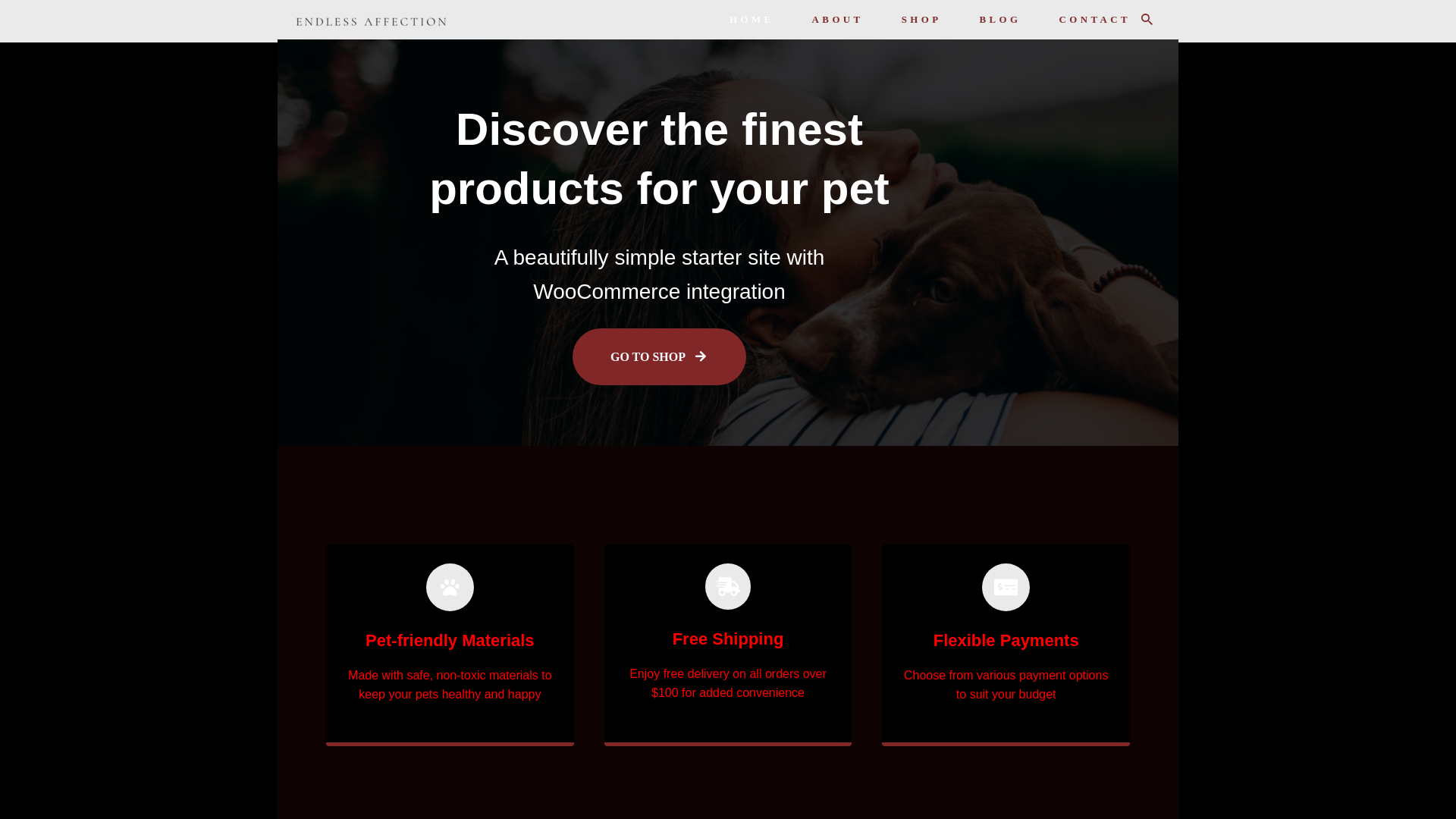 website screenshot of https://endlessaff.com