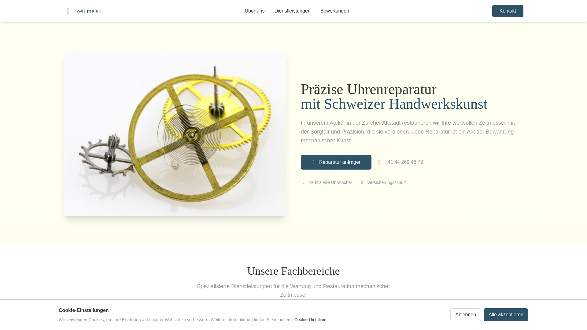 website screenshot of https://zeitmeisters.live/