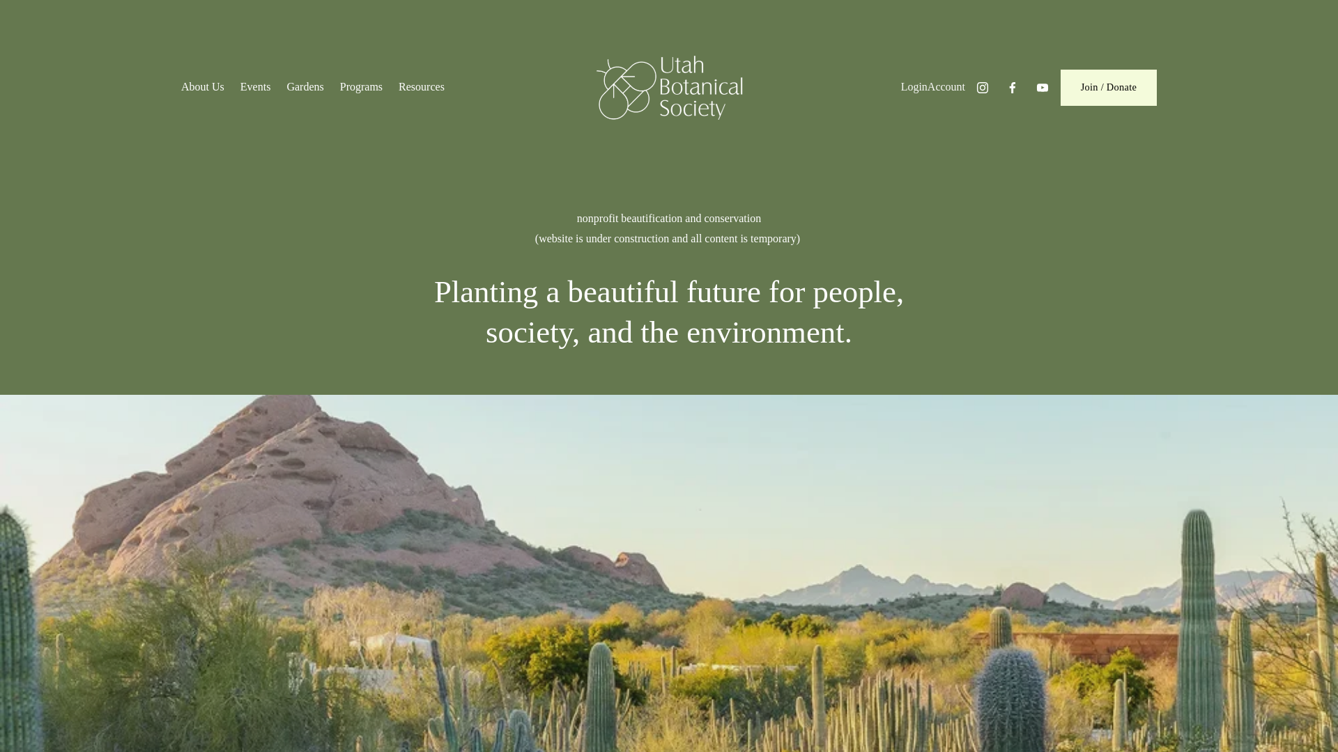 website screenshot of https://utahbotanicalsociety.com/