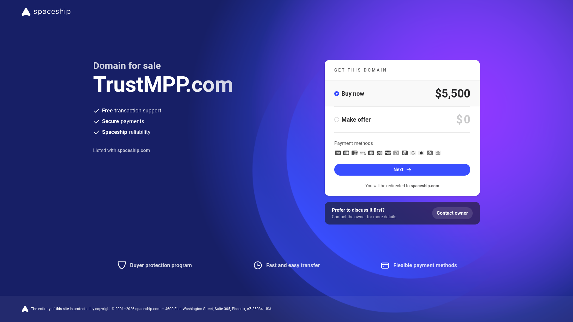 website screenshot of https://trustmpp.com/
