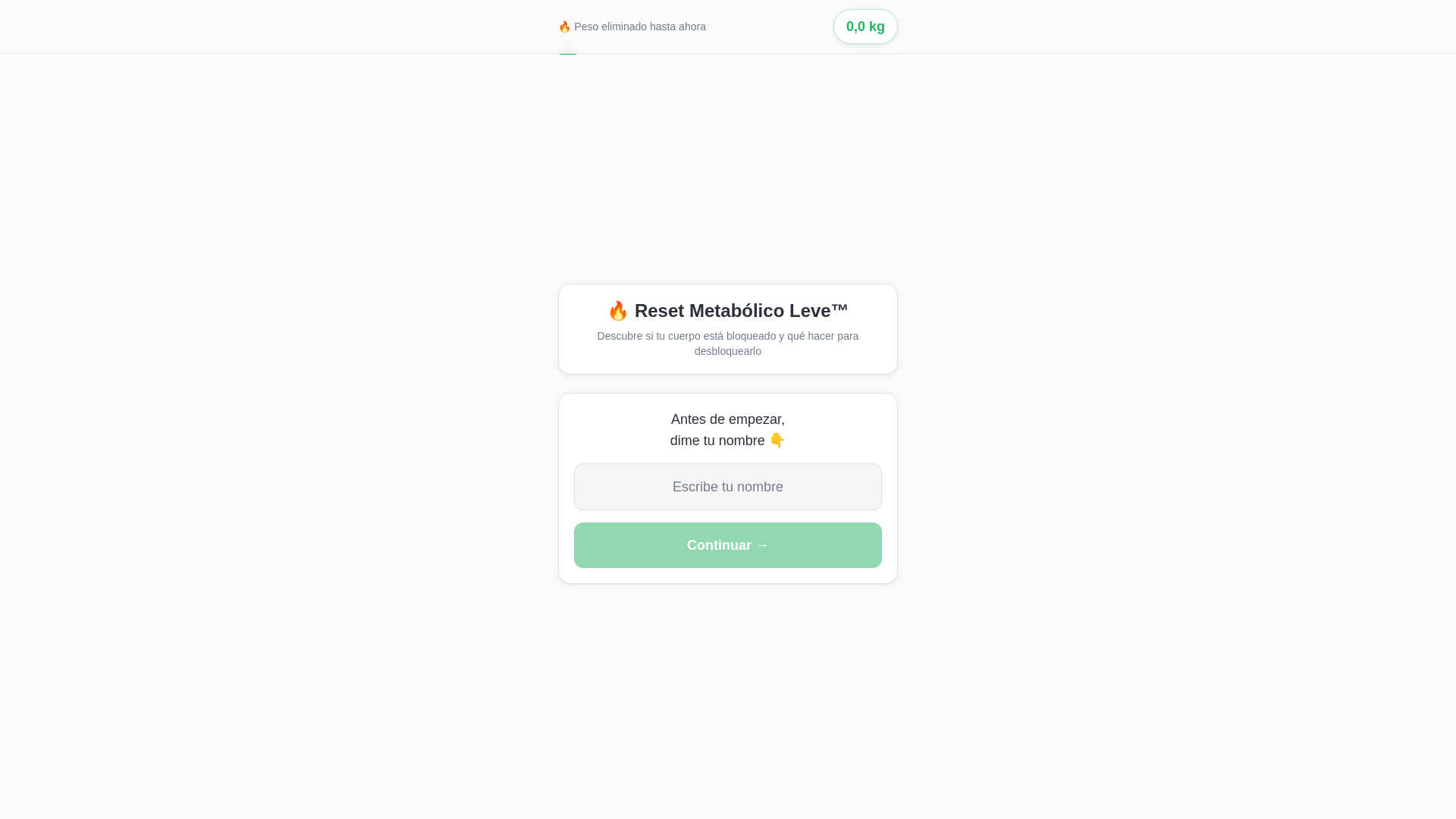 website screenshot of https://resetmetabolico.app/