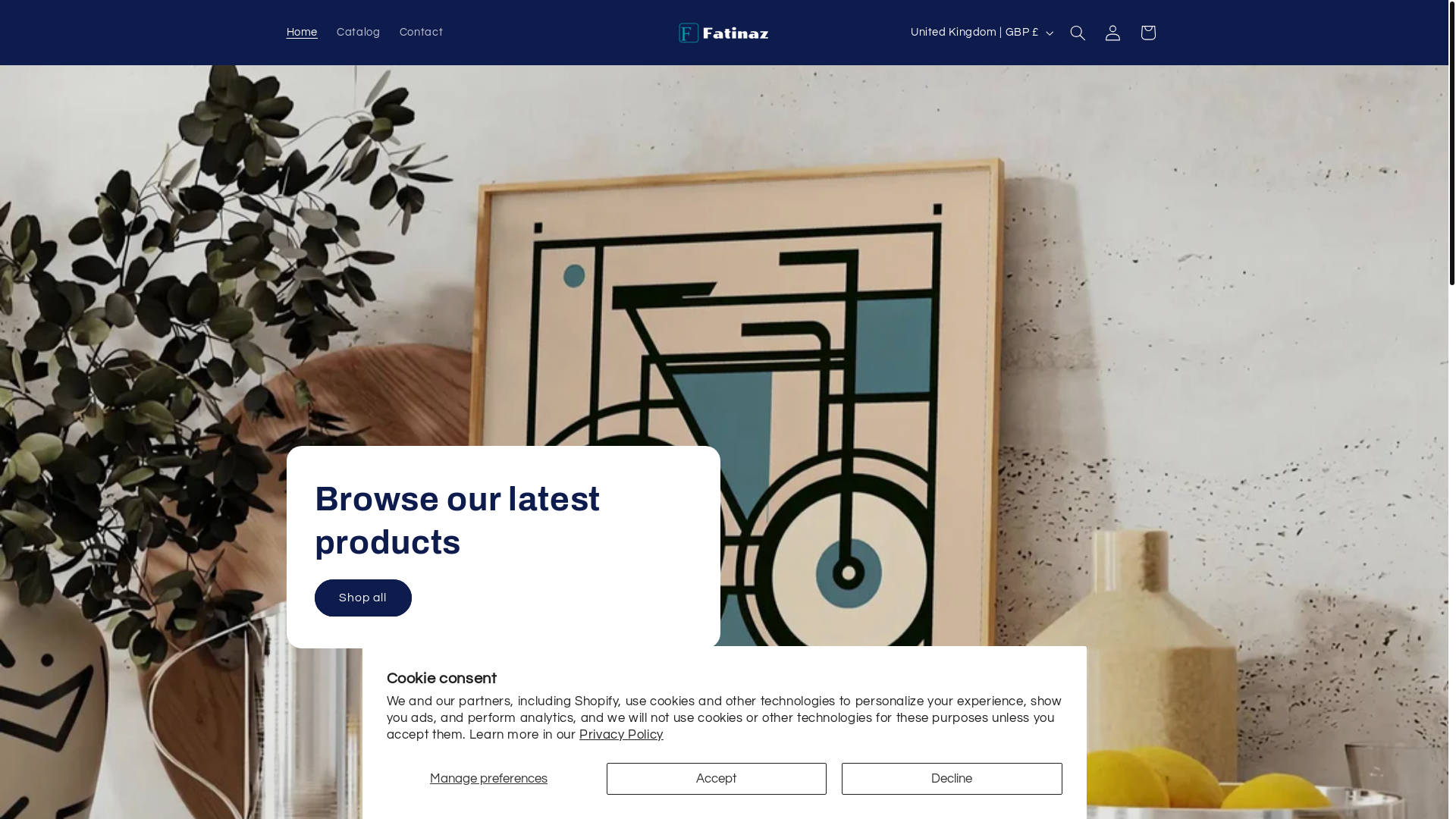 website screenshot of https://fatinaz.shop/