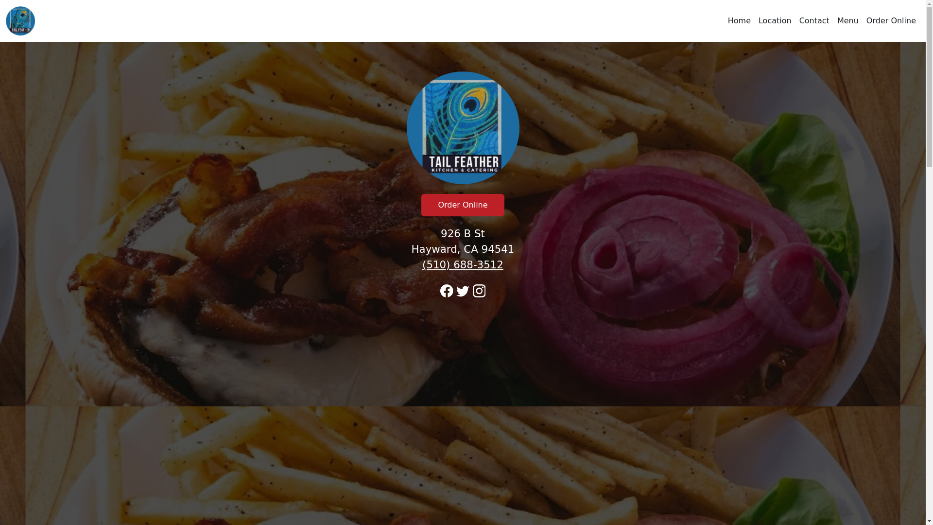 website screenshot of https://tailfeatherkitchen.com/