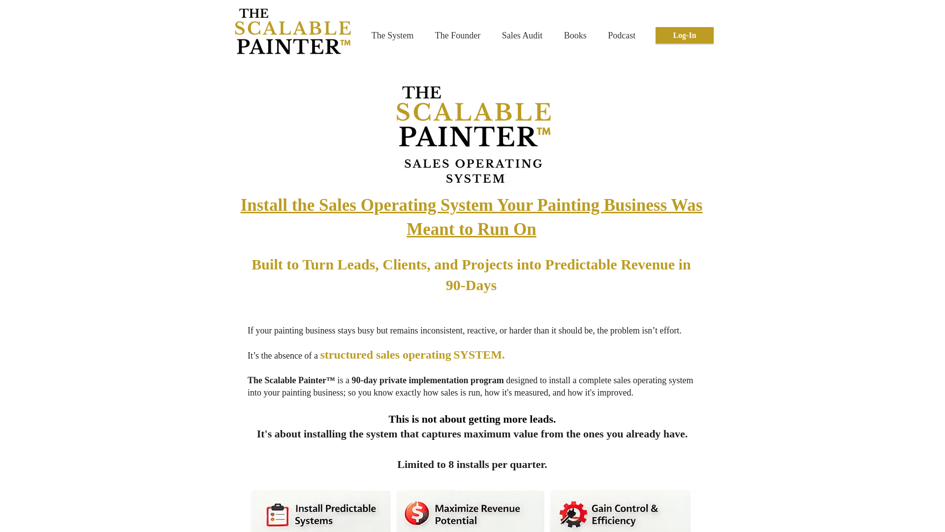 website screenshot of https://thescalablepainter.com/