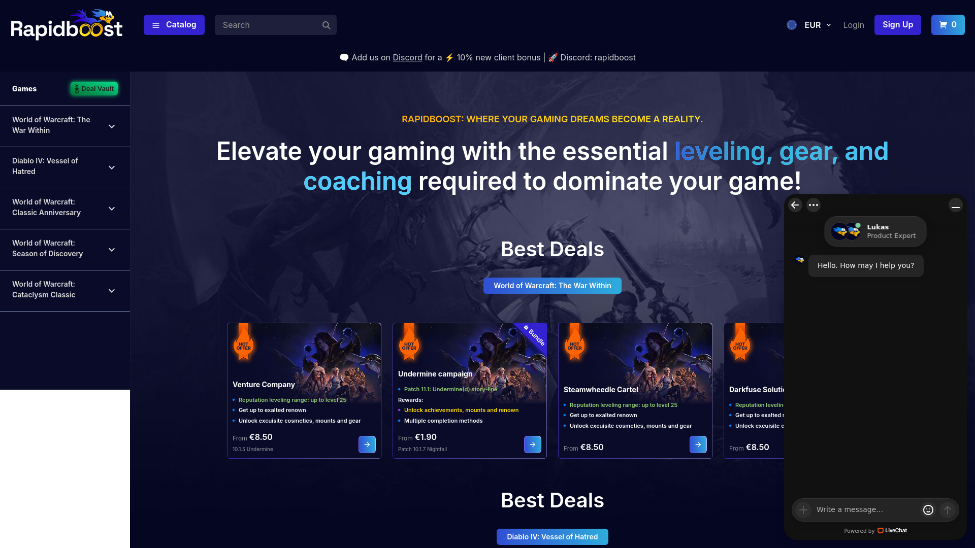 website screenshot of https://rapidboost-develop.vercel.app/