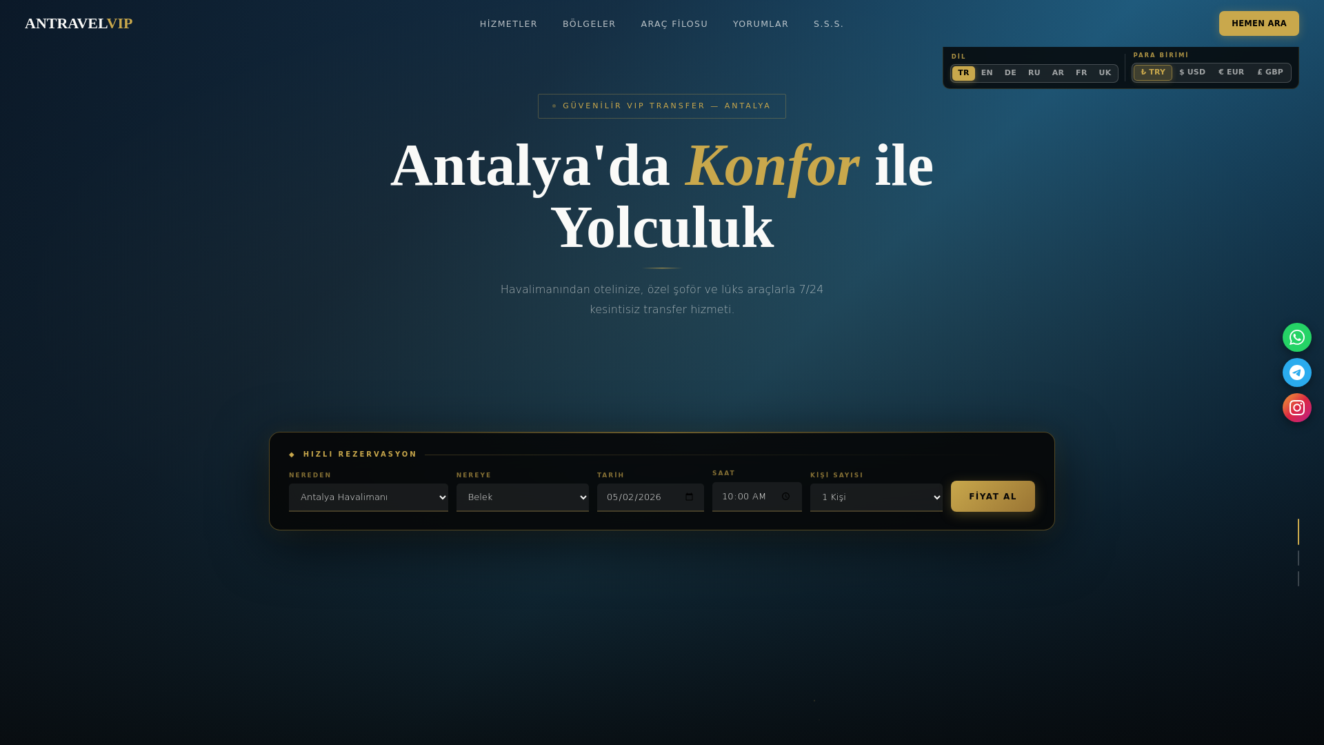 website screenshot of https://antravelviptransfer.com/