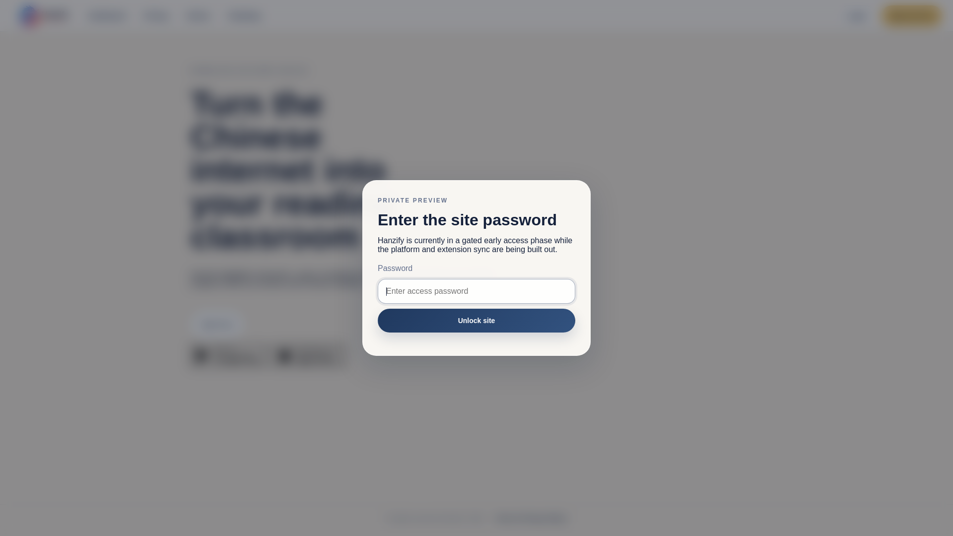 website screenshot of https://hanzify-legacy.pages.dev/
