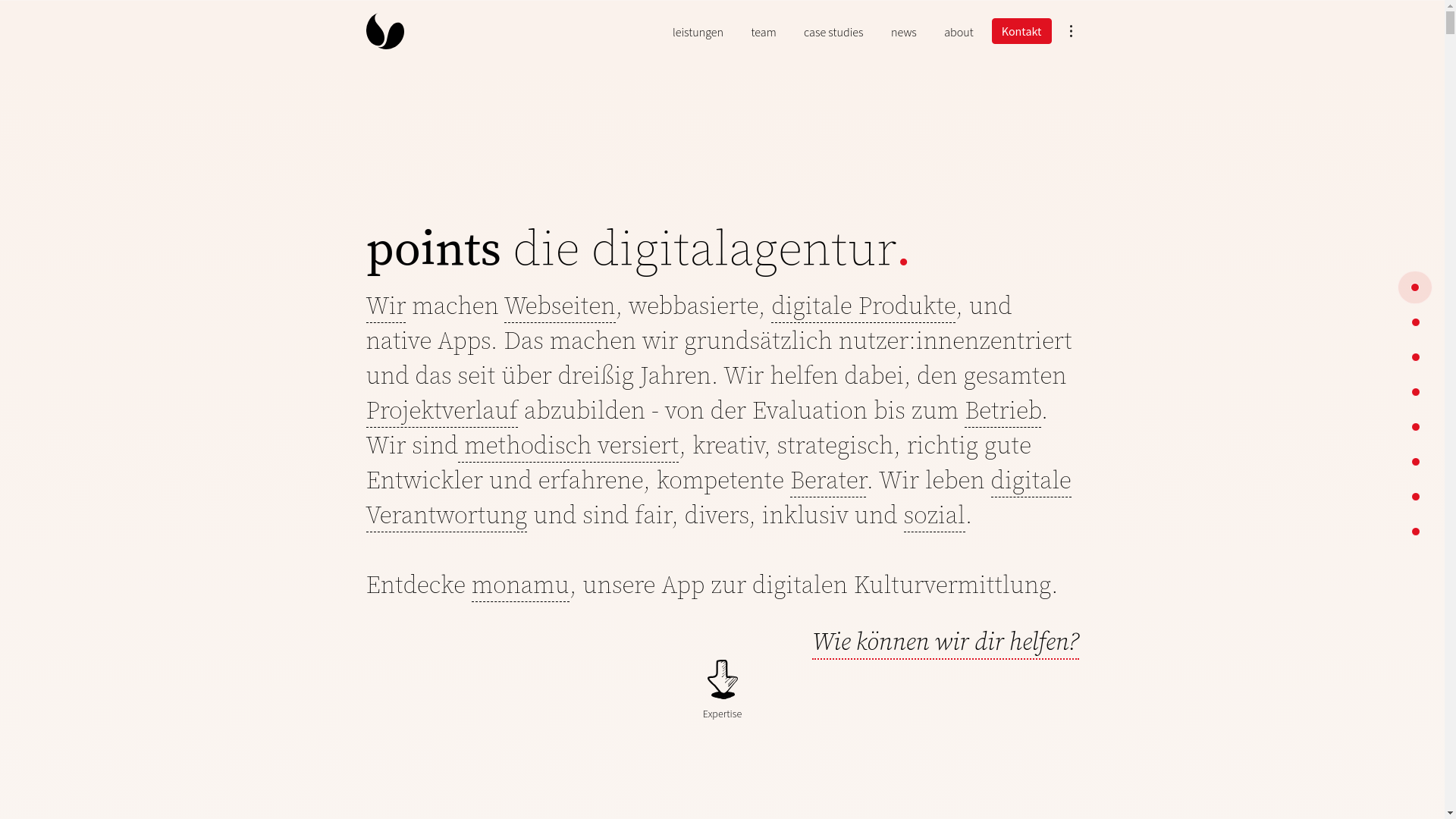 website screenshot of https://points-digitalagentur.com/